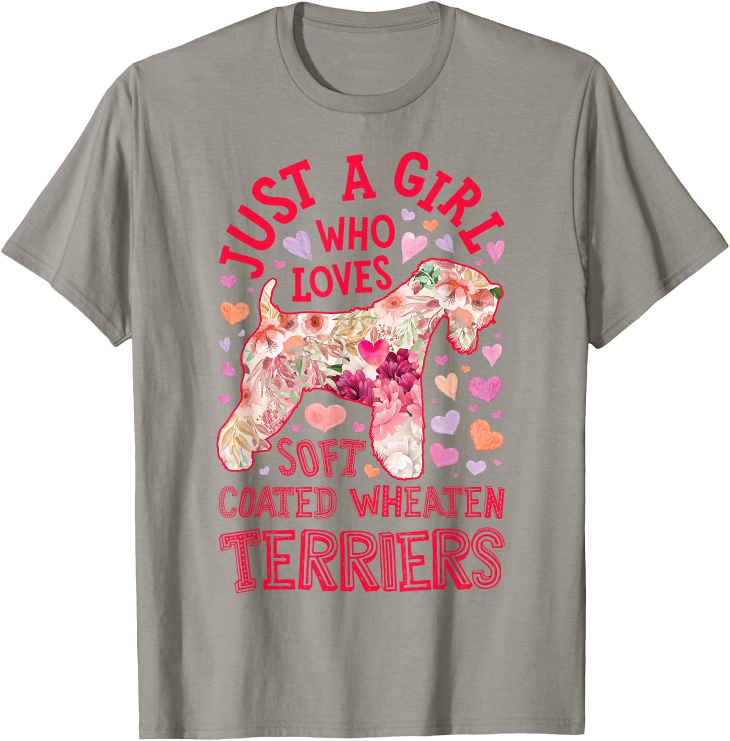 Soft Coated Wheaten Terrier Just A Girl Who Loves Dog Flower T-Shirt - T-Shirt | Sand