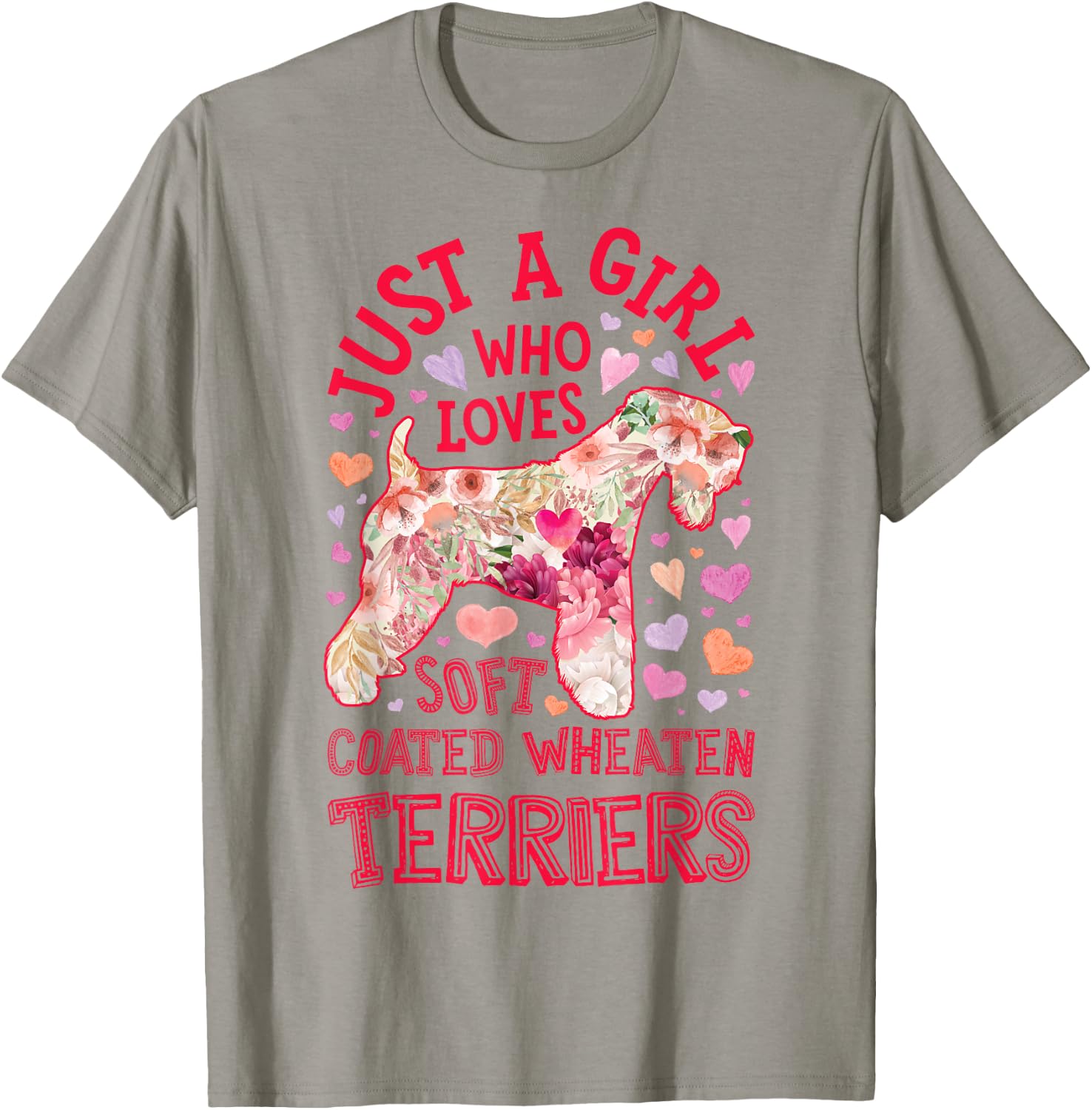 Soft Coated Wheaten Terrier Just A Girl Who Loves Dog Flower T-Shirt - T-Shirt | Sand