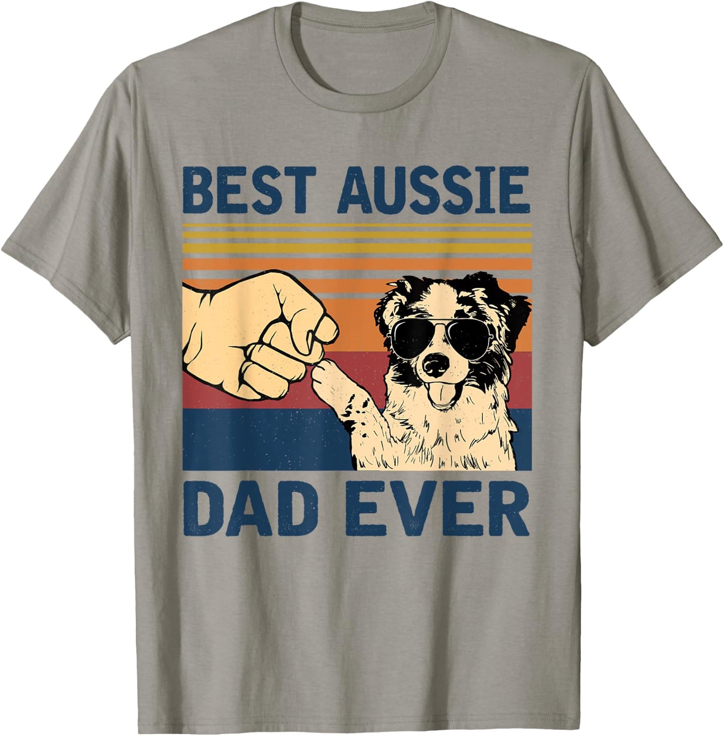 Best Aussie Dad Ever Vintage Aussie Dog Men T-Shirt - T-Shirt | Sand