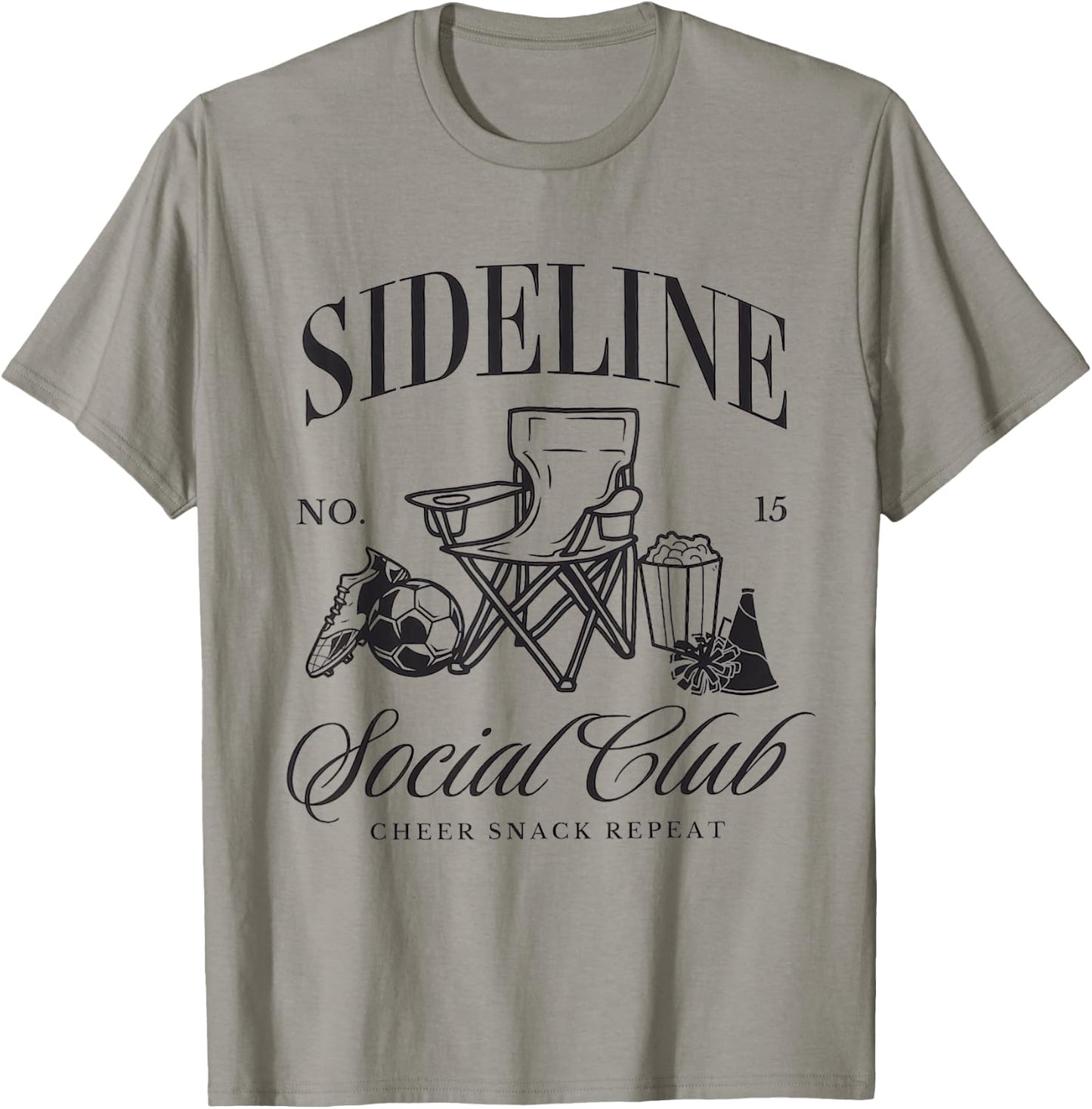Women Sideline Social Club Soccer Mom Game Day Mothers Day T-Shirt - T-Shirt | Sand