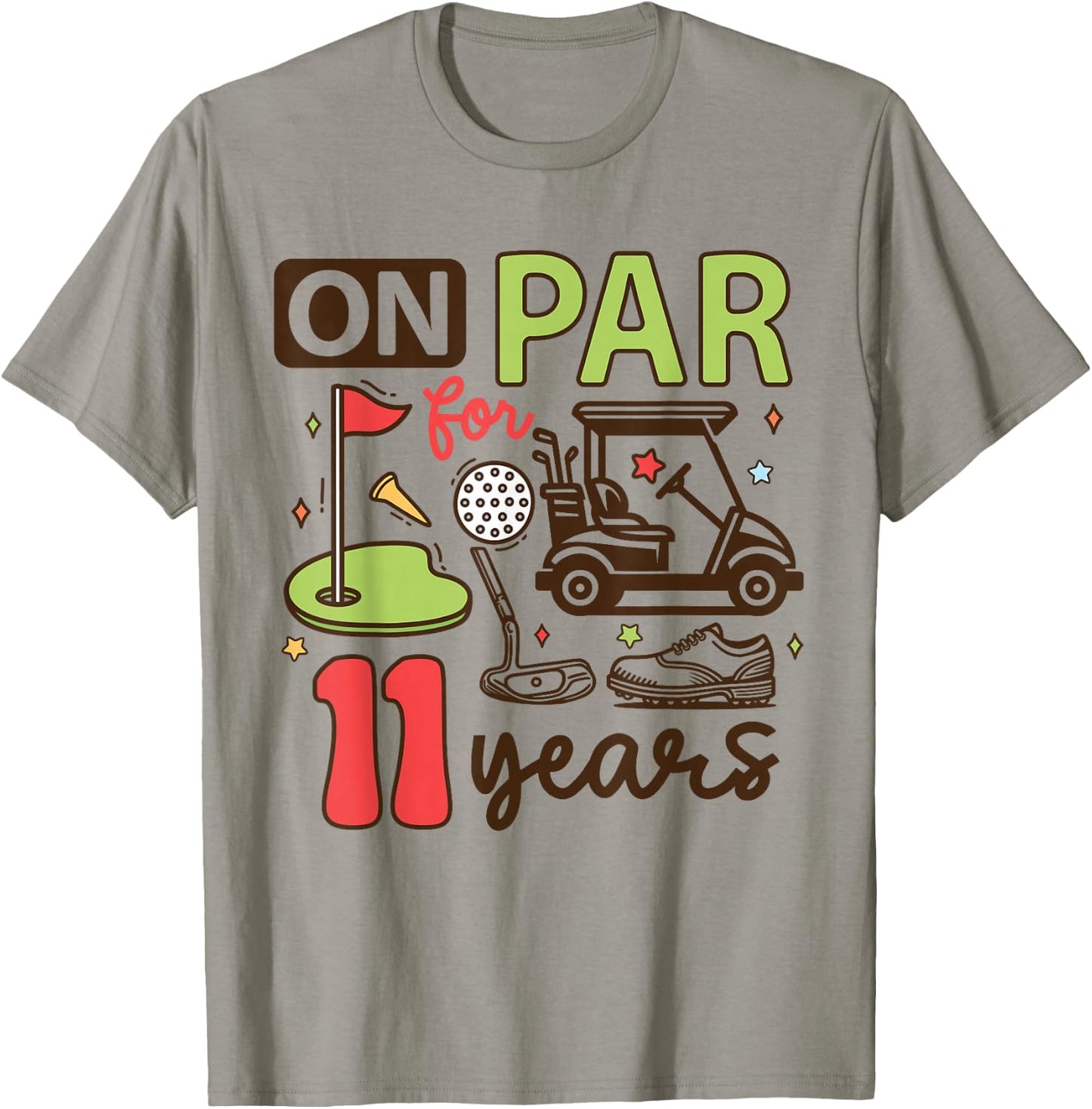 Funny 11th Birthday Golf Shirt 11 Years Old Golfer Kids Boys T-Shirt - T-Shirt | Sand