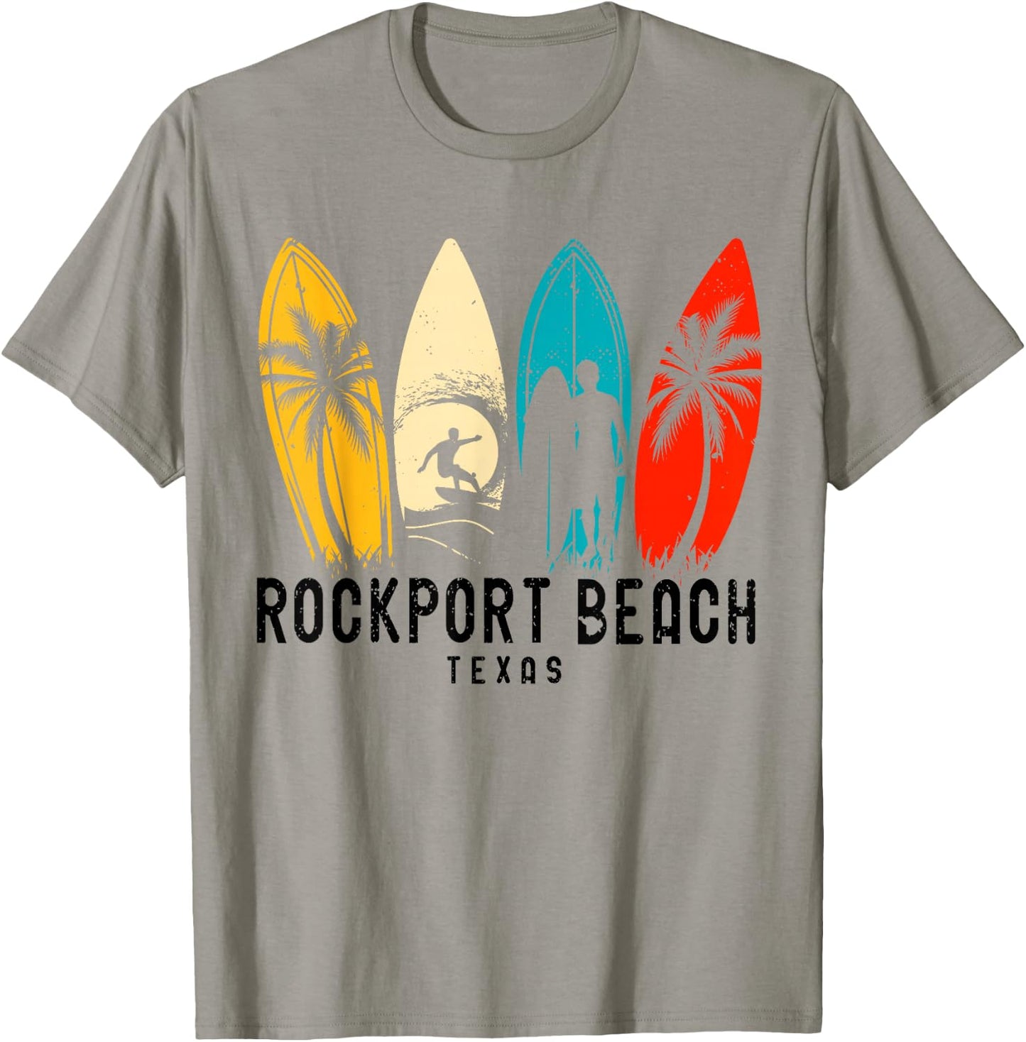 Vintage Rockport Beach Texas Surfboarder T-Shirt - T-Shirt | Sand
