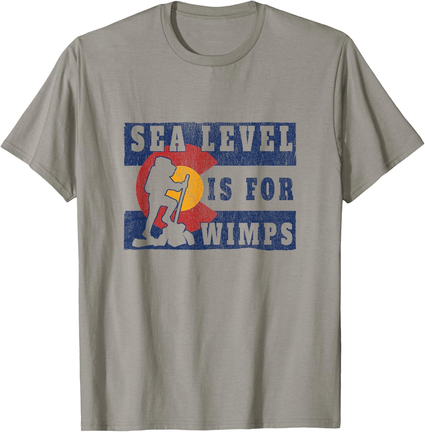 Colorado Flag - Hiking - Backpacking - Funny Colorado Hiking T-Shirt - T-Shirt | Sand