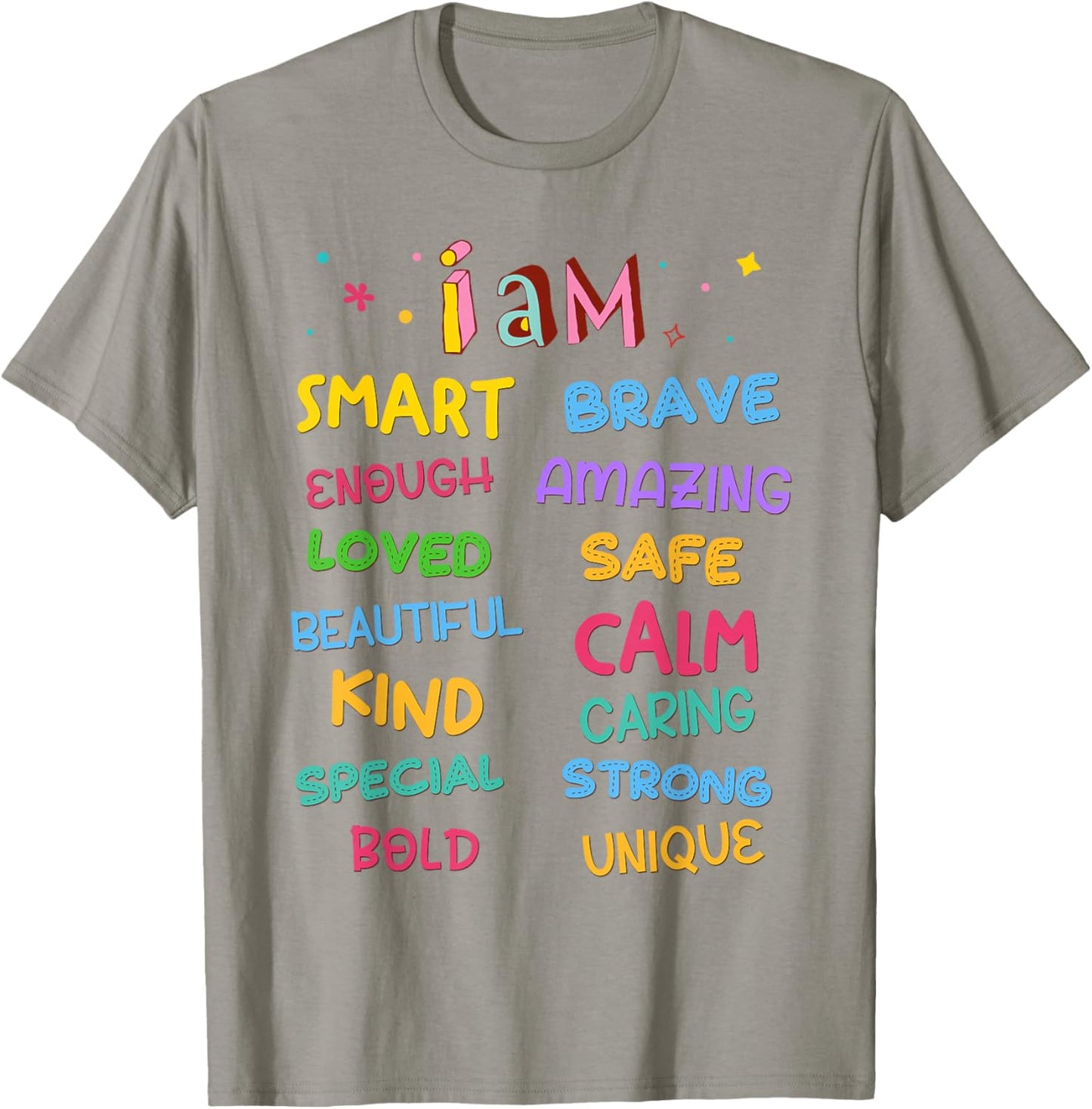 I Am Daily Affirmation Colorful Christian Kids Toddler Girls T-Shirt - T-Shirt | Sand