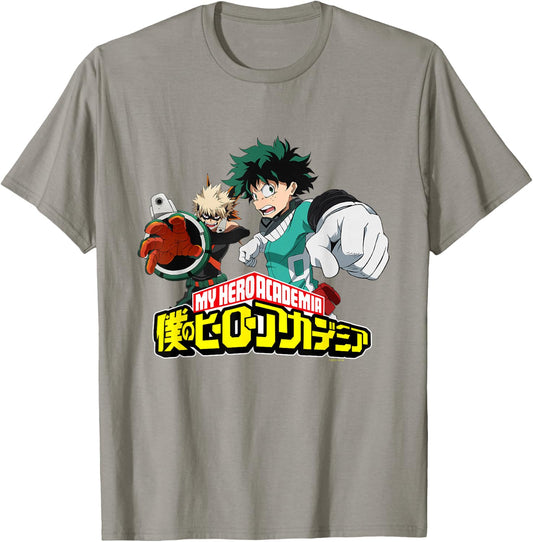 My Hero Academia Bakugo and Midoriya Fight Pose Anime T-Shirt - T-Shirt | Sand