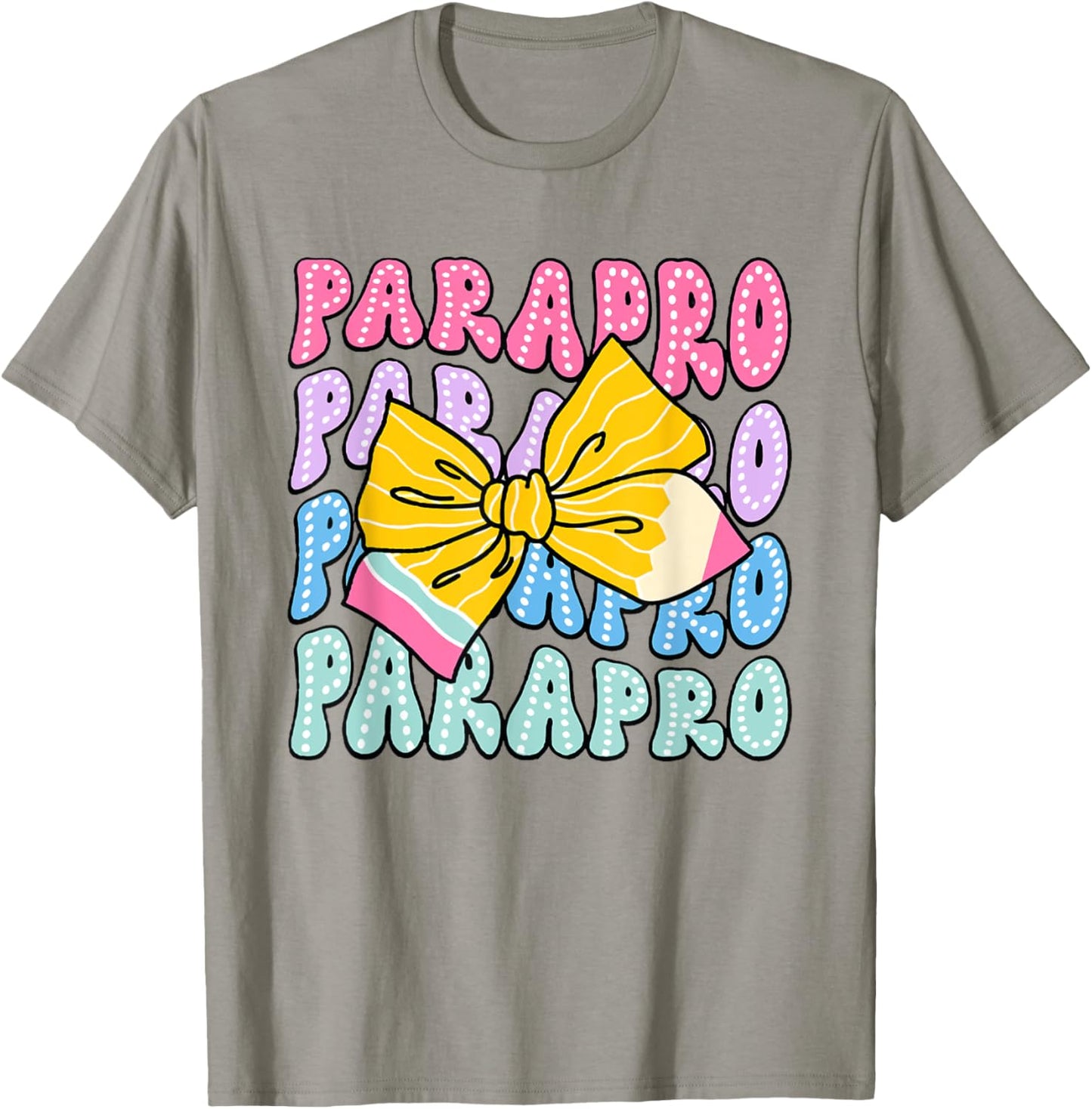 Dalmatian Parapro Pencil Coquette Bow Paraprofessional Squad T-Shirt - T-Shirt | Sand