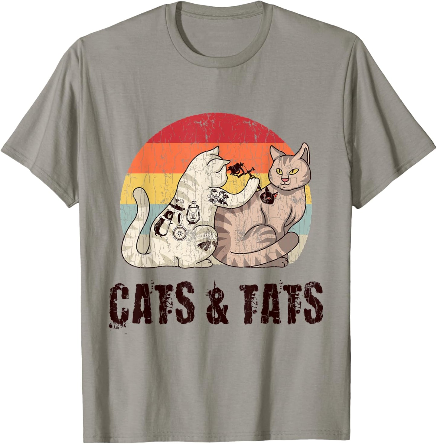 Cats And Tats Tattoo Cute Funny Gift T-Shirt - T-Shirt | Sand