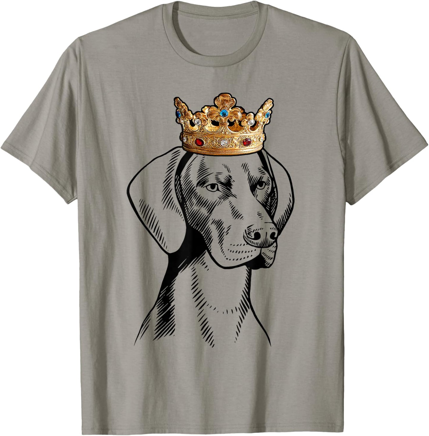 German Shorthaired Pointer Dog Wearing Crown T-Shirt - T-Shirt | Sand