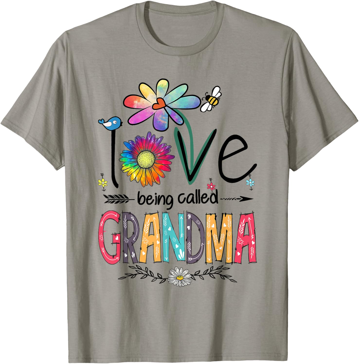 I Love Being Called Grandma Daisy Flower Cute Mother's Day T-Shirt - T-Shirt | Sand