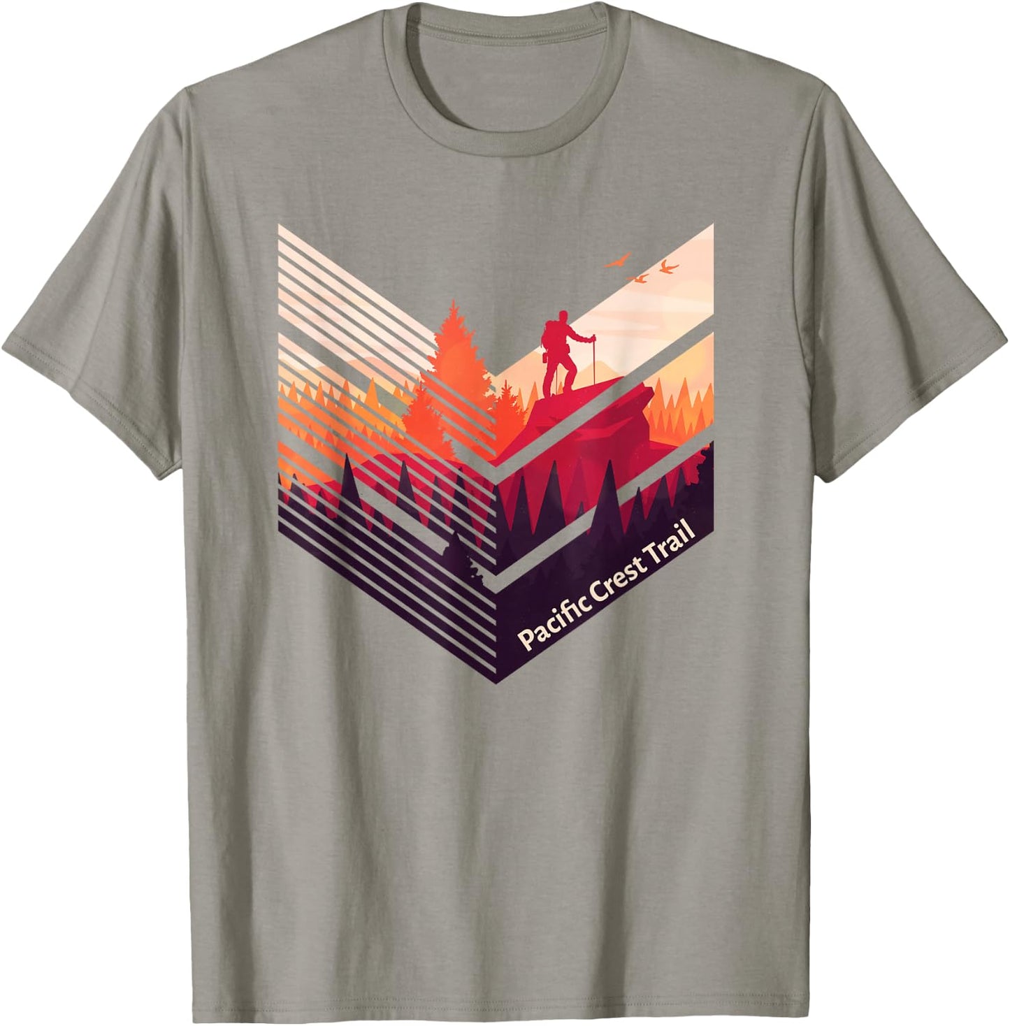 Pacific Crest Trail Backpacking Military Style Graphic T-Shirt - T-Shirt | Sand