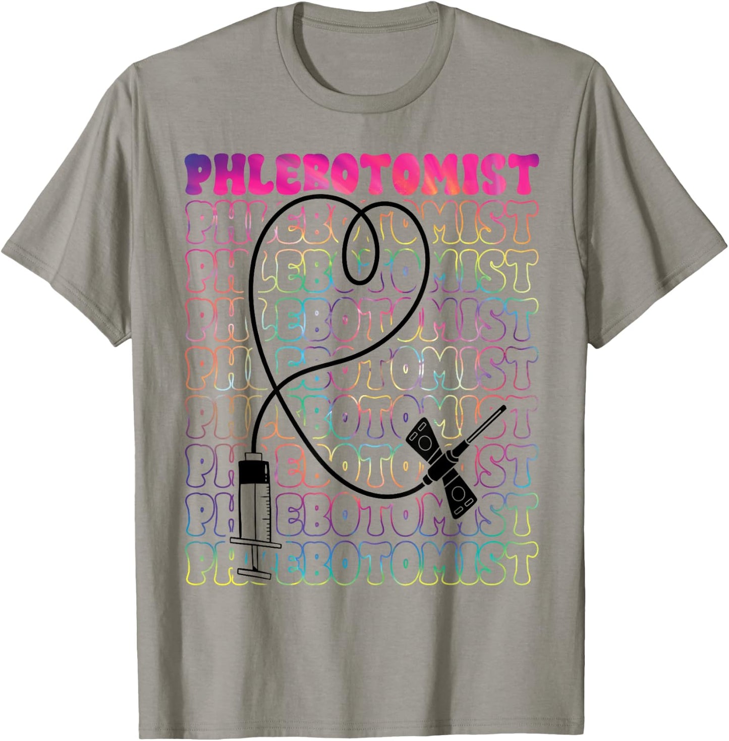 Phlebotomist Heart Tie Dye Phlebotomy Technician Tech Nurse T-Shirt - T-Shirt | Sand