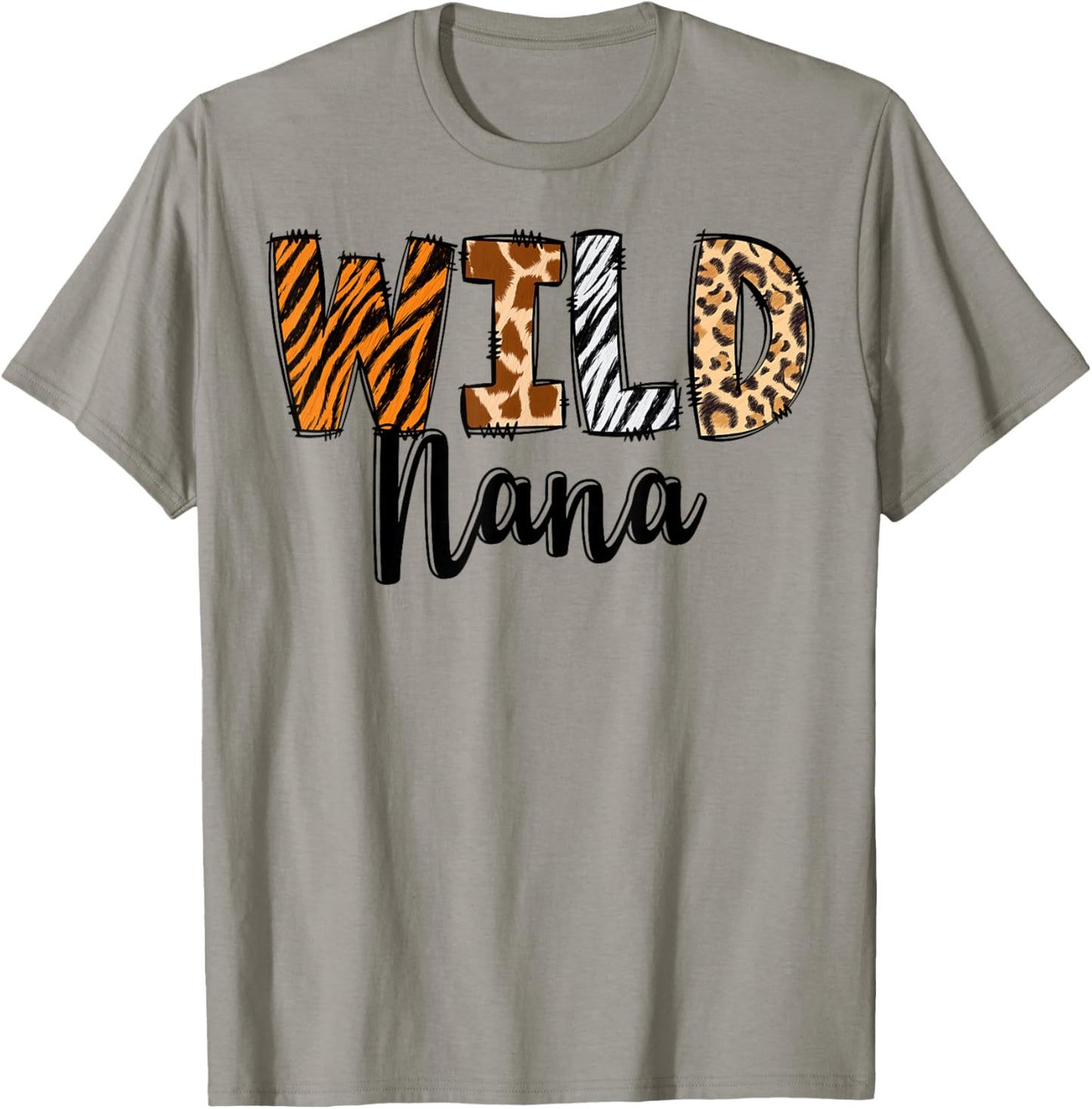 Wild Nana Zoo Born Two Be Wild B-day Safari Jungle Animal T-Shirt - T-Shirt | Sand