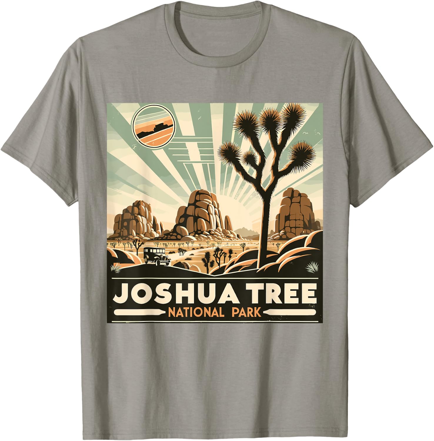 Joshua Tree National Park Vintage Hiking Camping Outdoor T-Shirt - T-Shirt | Sand