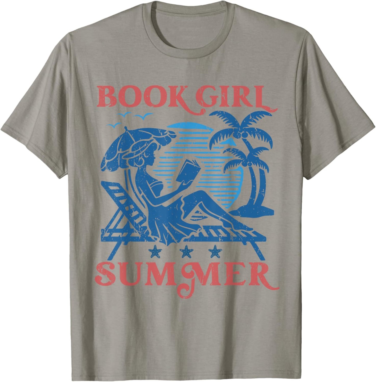 Women Vintage Book Girl Summer Bookish Vacation Funny Reader T-Shirt - T-Shirt | Sand