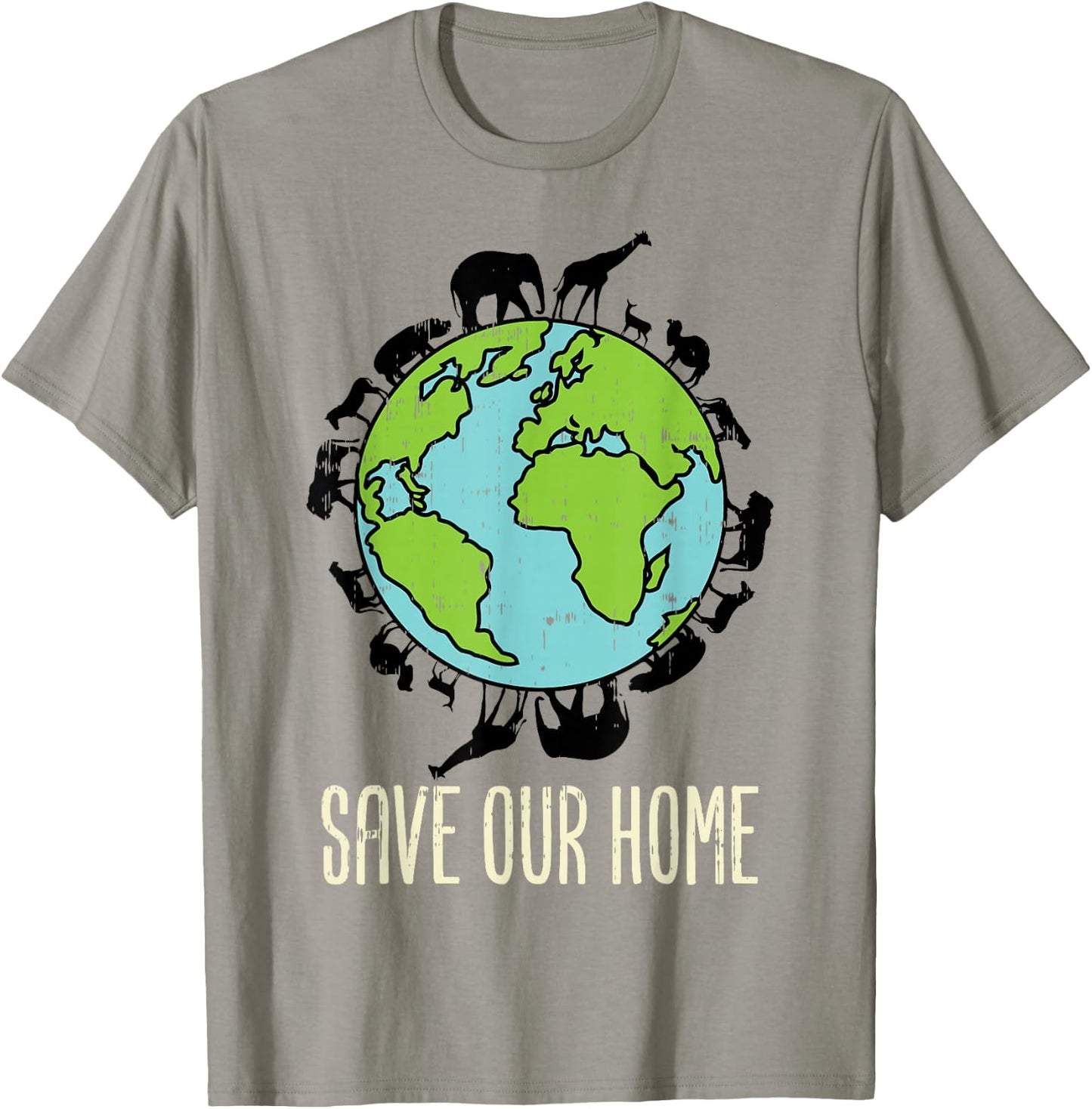 Save Our Home Animals Wildlife Conservation Earth Day Gift T-Shirt - T-Shirt | Sand