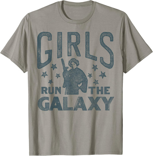 Star Wars Princess Leia Girls Run The Galaxy Stamp T-Shirt - T-Shirt | Sand
