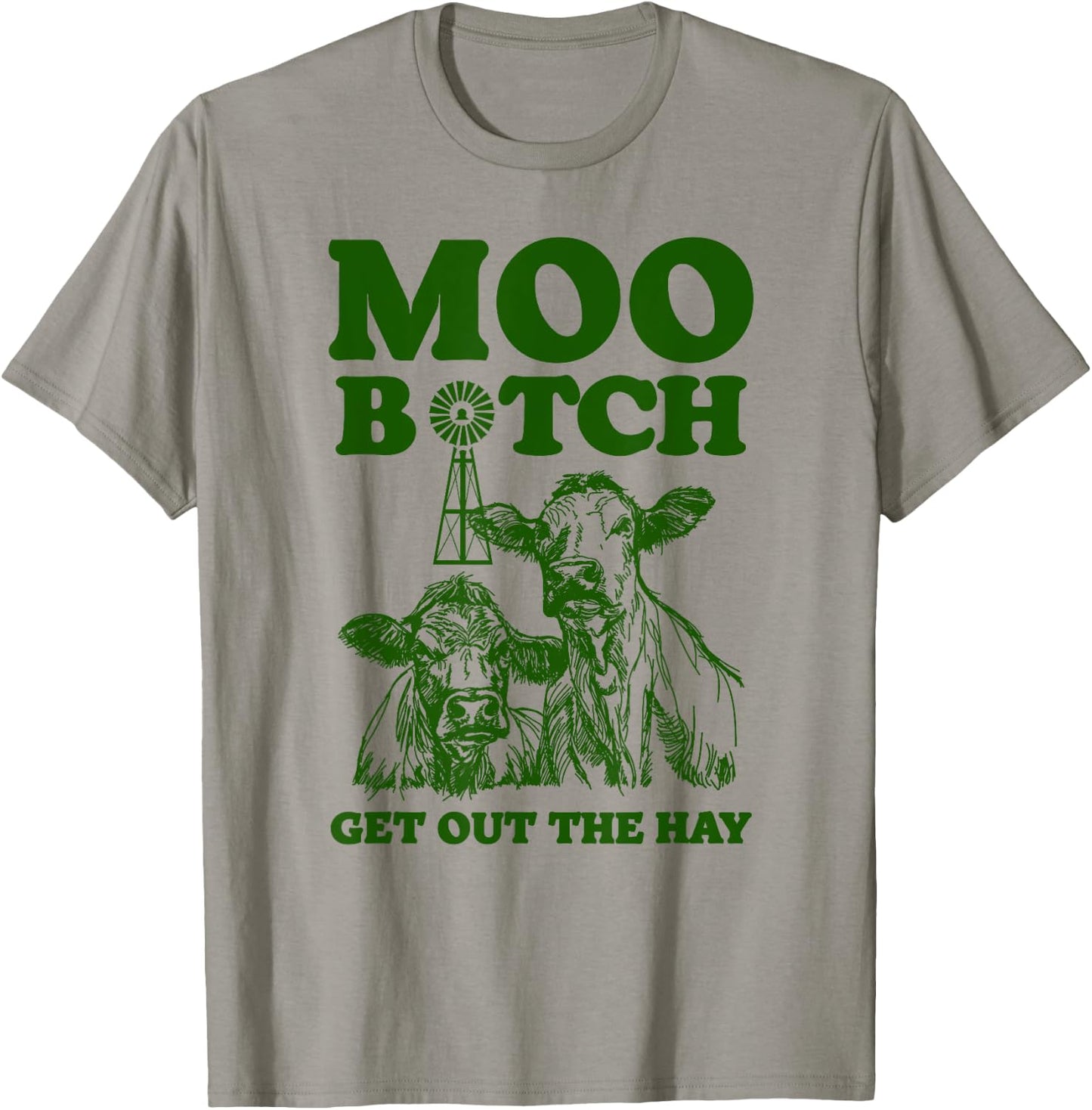 Moo Bitch Get Out The Hay Funny Cow Pun Rap Hip Hop T-Shirt - T-Shirt | Sand