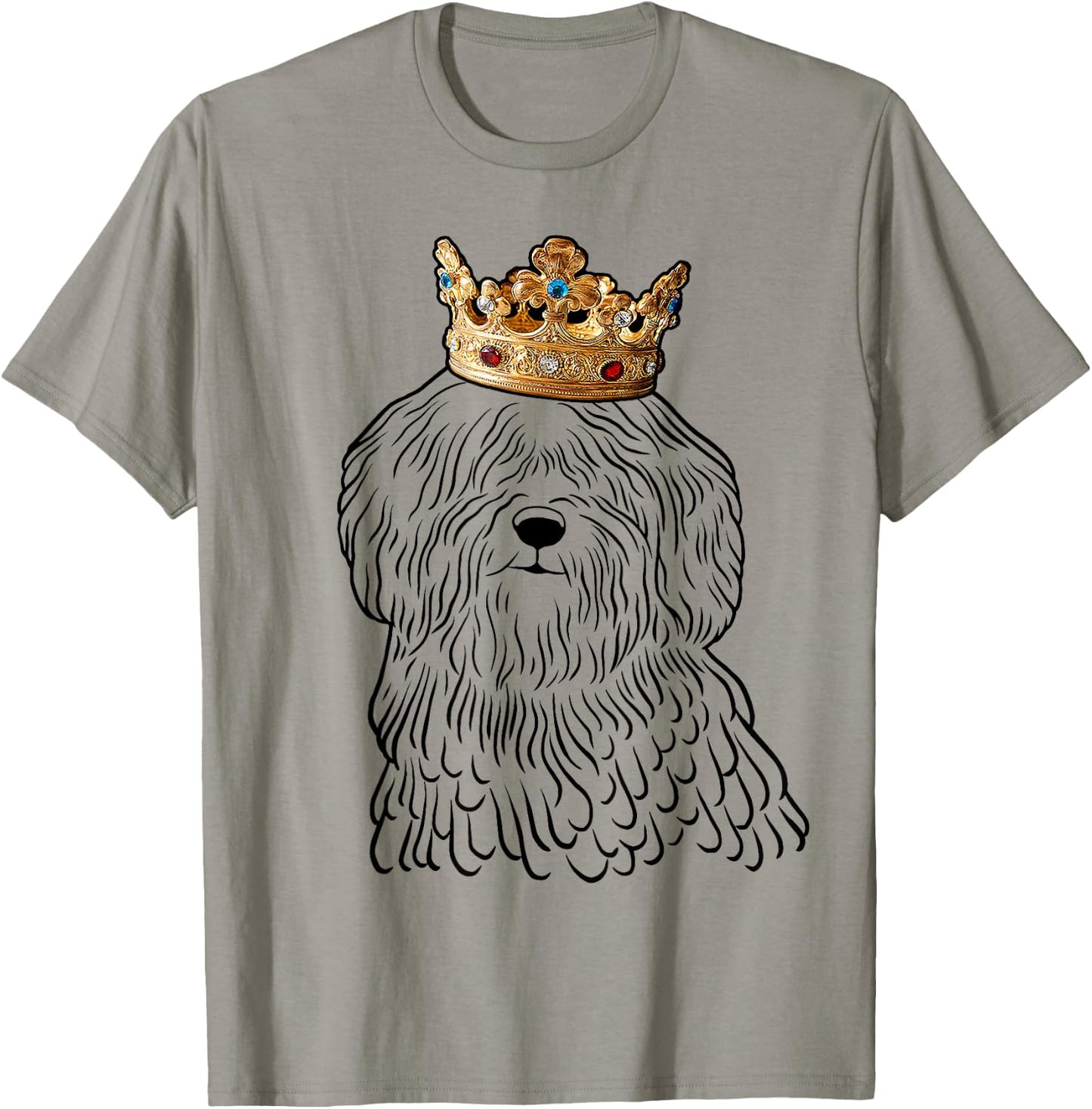 Puli Dog Wearing Crown T-Shirt - T-Shirt | Sand