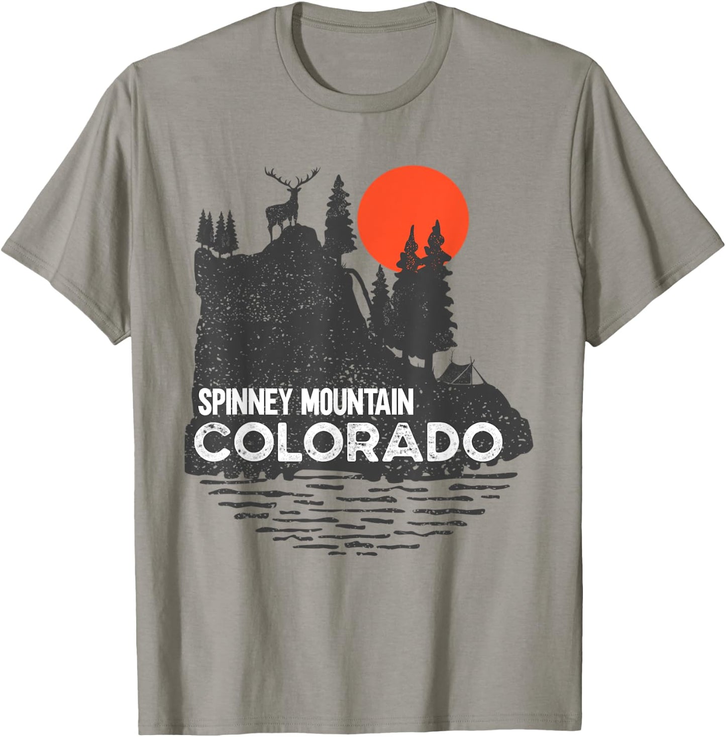 Spinney Mountain Colorado hiking camping nature deer design T-Shirt - T-Shirt | Sand