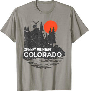 Spinney Mountain Colorado hiking camping nature deer design T-Shirt - T-Shirt | Sand