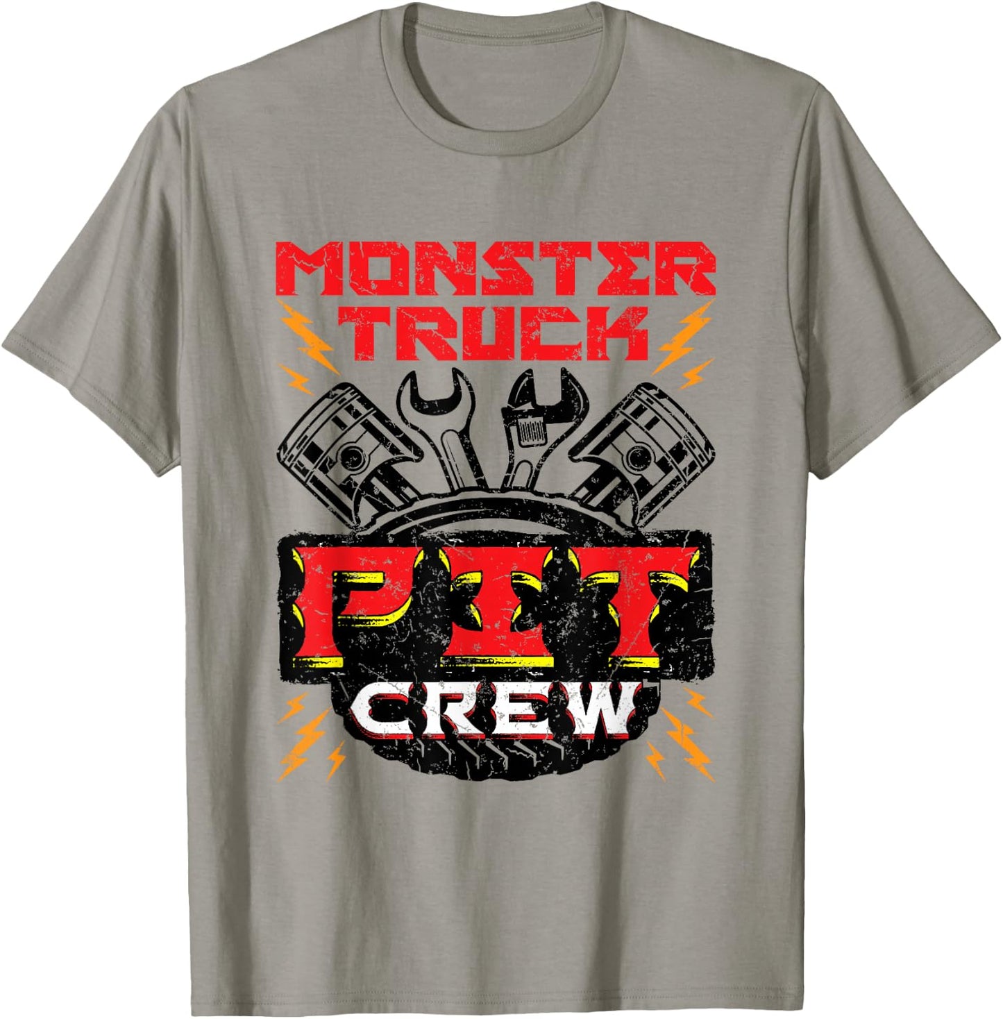 Monster Truck Pit Crew Men Boys Jam Rally T-Shirt - T-Shirt | Sand