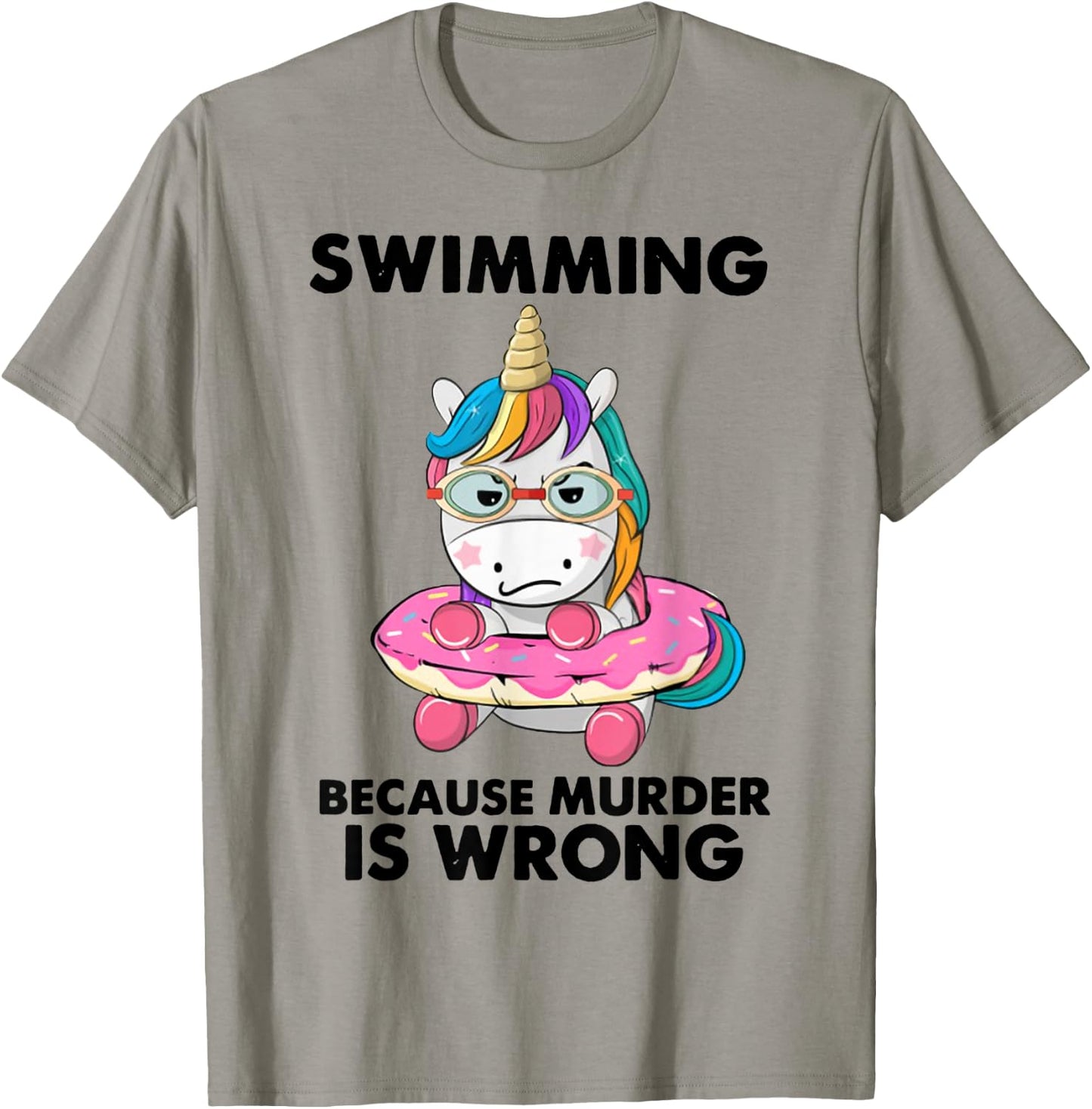 Swimming Because Murder Is Wrong Swimming Unicorn T-Shirt - T-Shirt | Sand