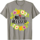 Floral Happy 91st Birthday 91 Years Blessed T-Shirt - T-Shirt | Sand
