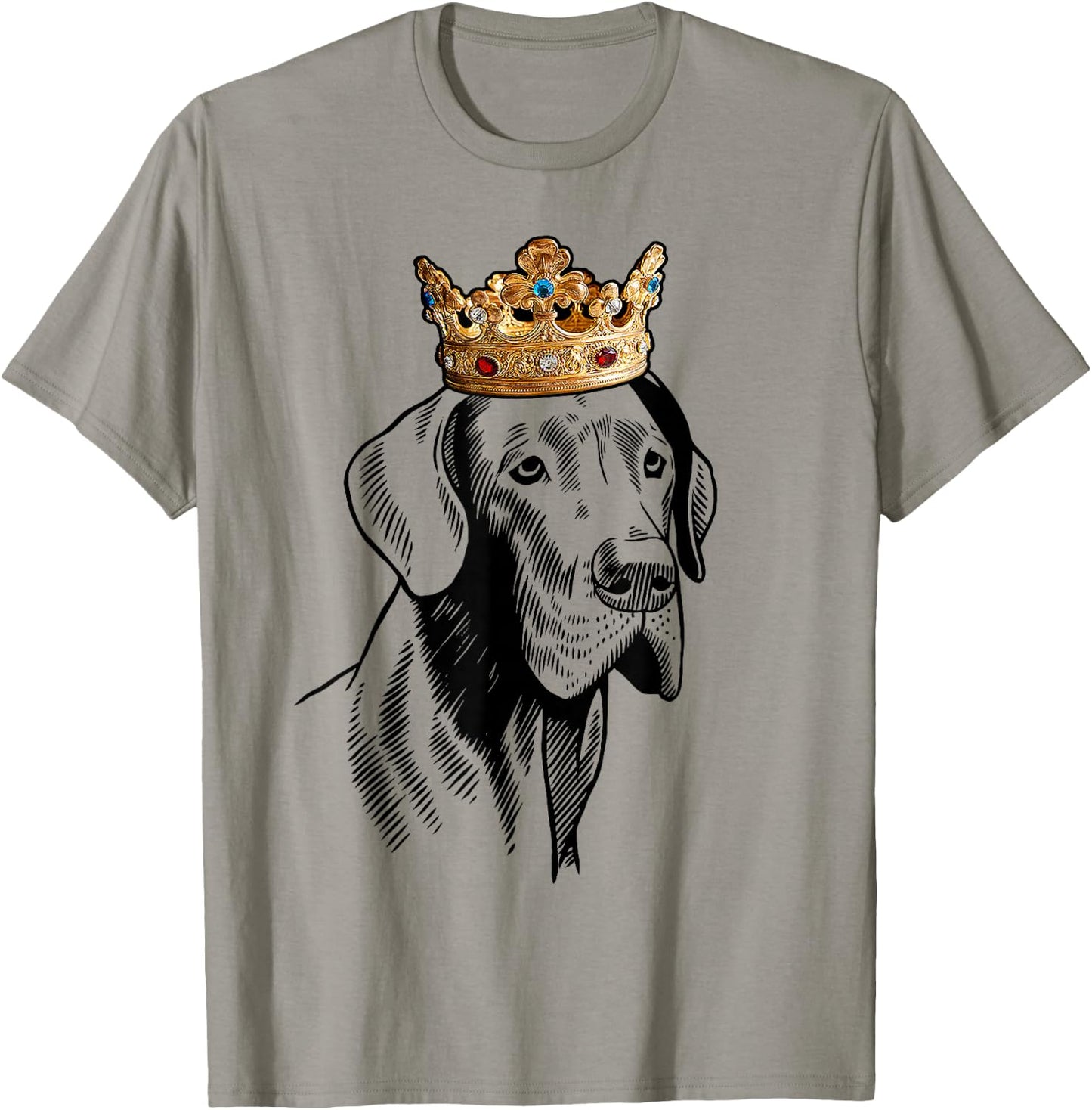 Great Dane Dog Wearing Crown T-Shirt - T-Shirt | Sand
