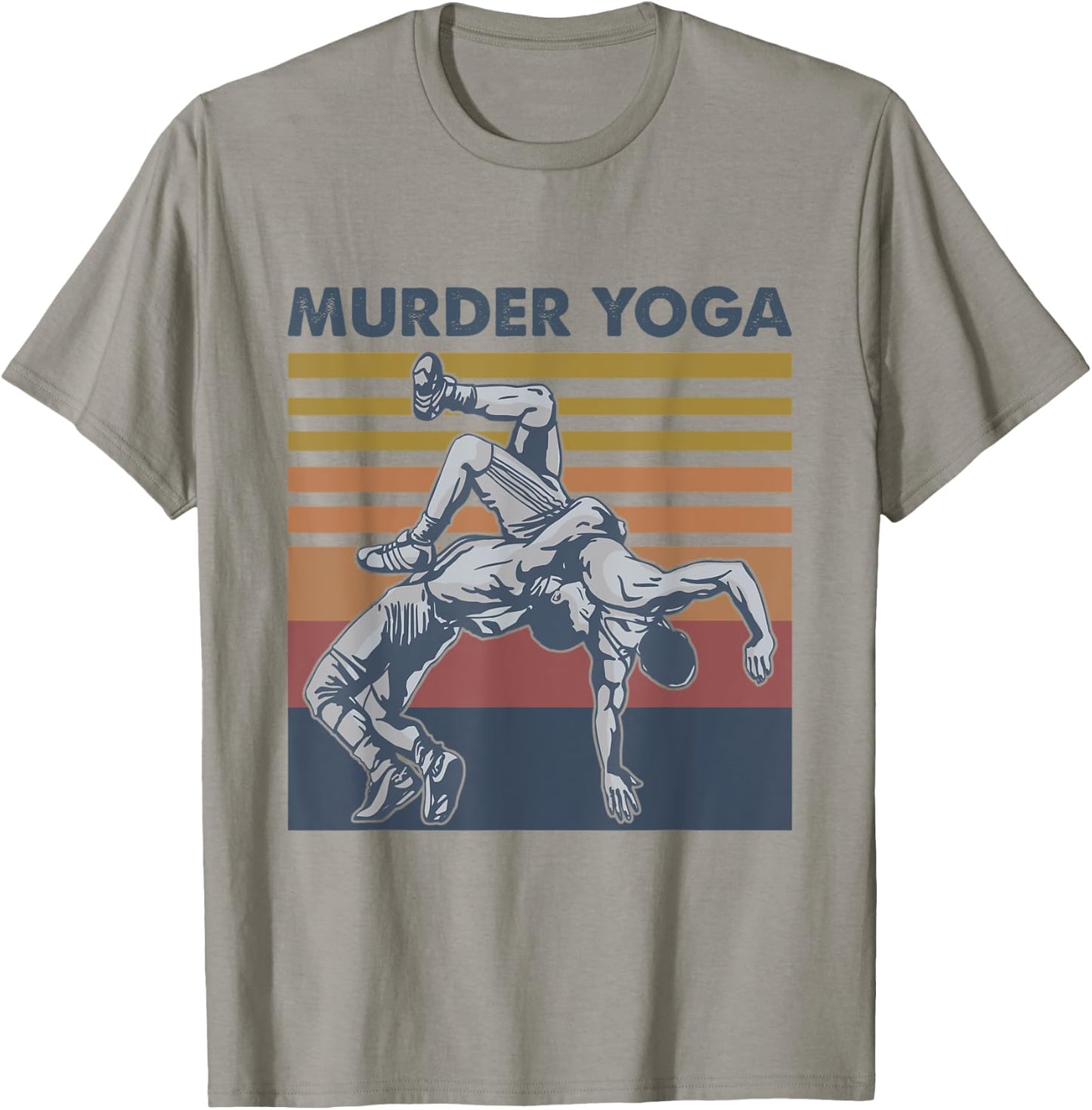 Murder Yoga Vintage Retro Funny T-Shirt - T-Shirt | Sand