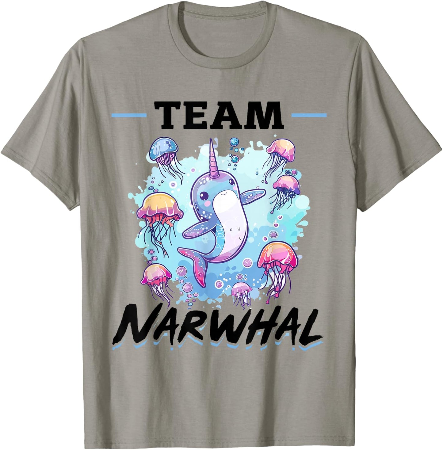 Funny Narwhal Jellyfish Animal Team Narwhal T-Shirt - T-Shirt | Sand