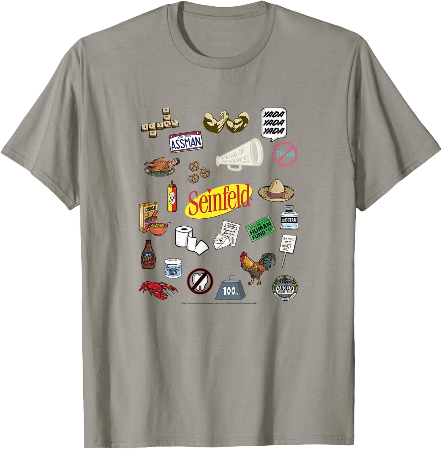 Seinfeld Inside Joke Prop Collage T-Shirt - T-Shirt | Sand