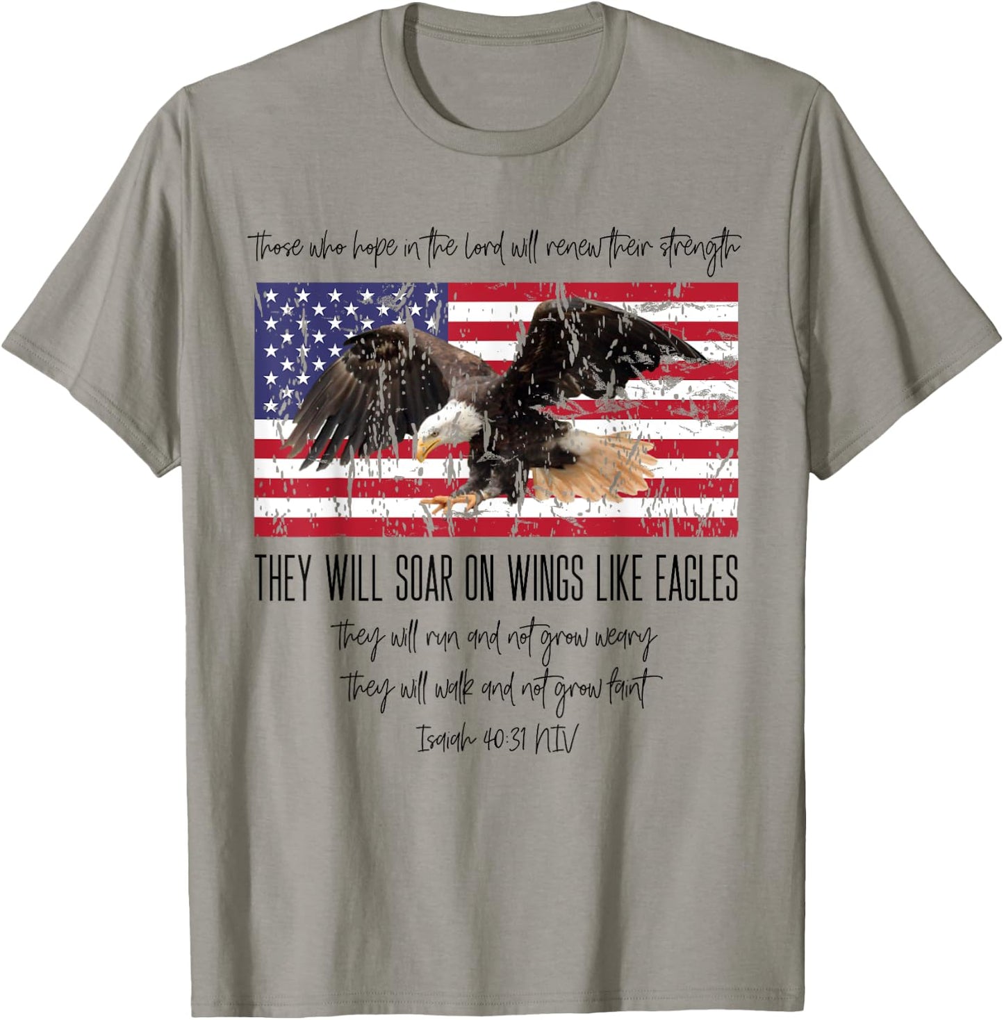 They Will Soar On Wings Like Eagles Isaiah 40:31 Christian T-Shirt - T-Shirt | Sand