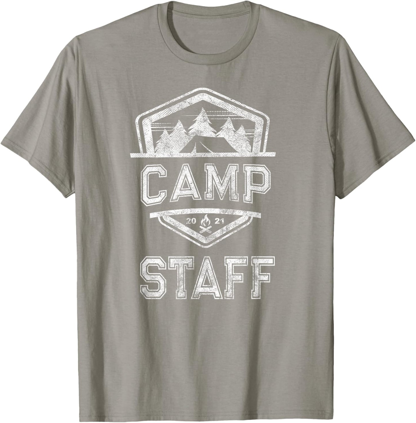 Vintage CAMP STAFF Campground Crew Camping Host Nurse.Orange T-Shirt - T-Shirt | Sand