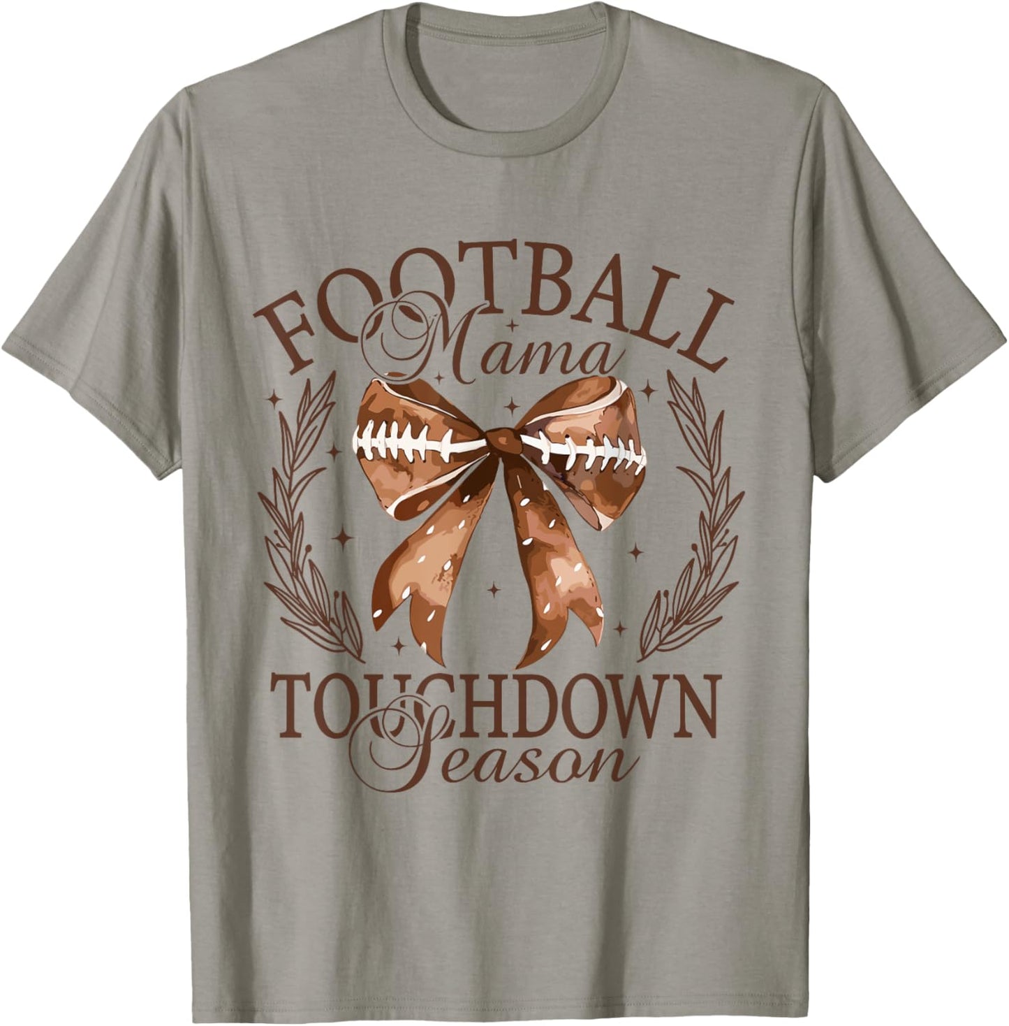 Football Mama Fall Coquette Thanksgiving Touchdown Season T-Shirt - T-Shirt | Sand
