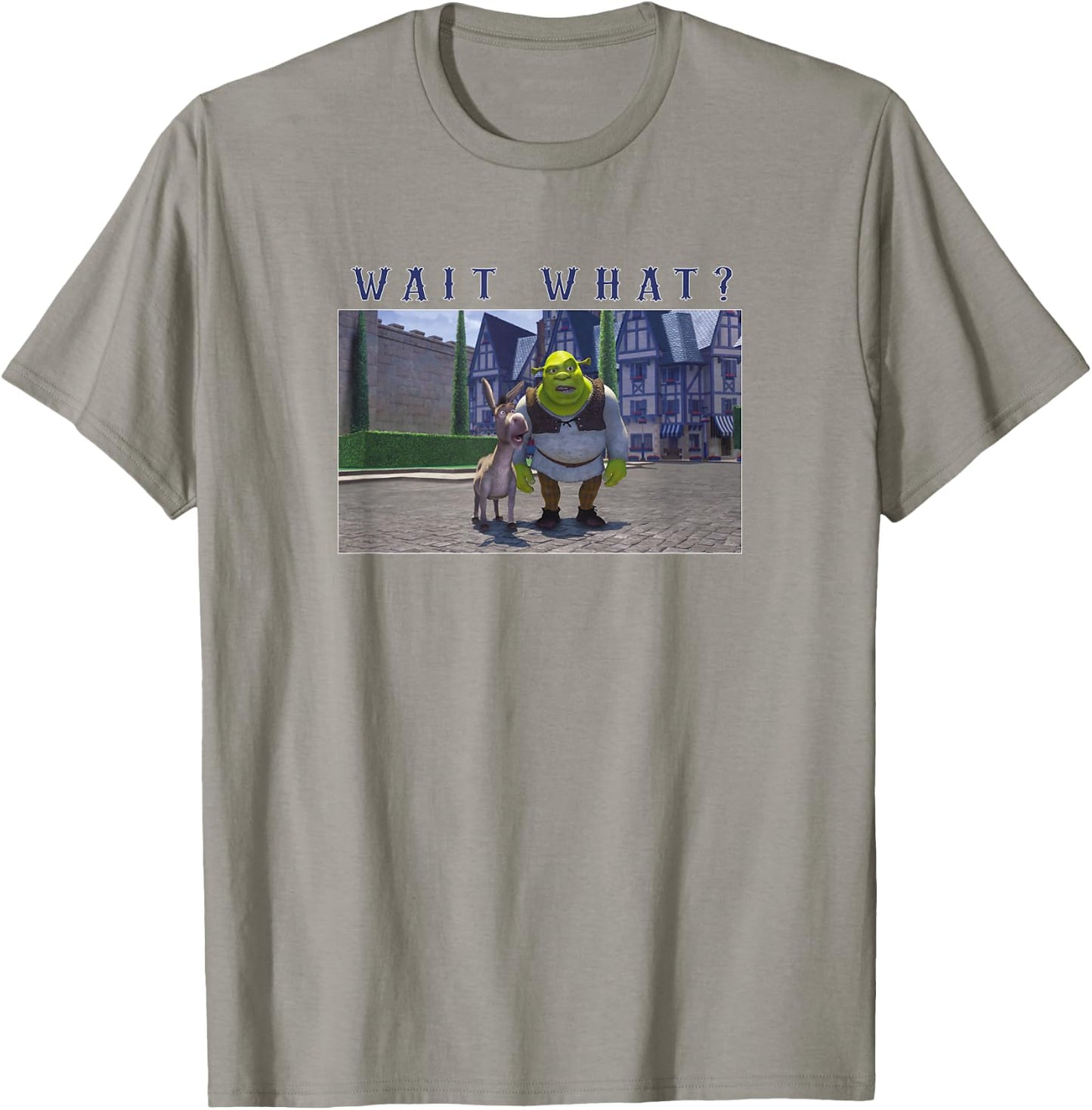 Shrek & Donkey Wait What T-Shirt - T-Shirt | Sand