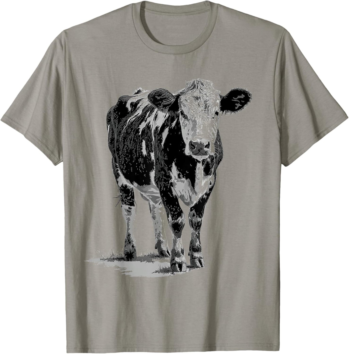 Cow Animal Print Motif Drawing Artwork Cow T-Shirt - T-Shirt | Sand