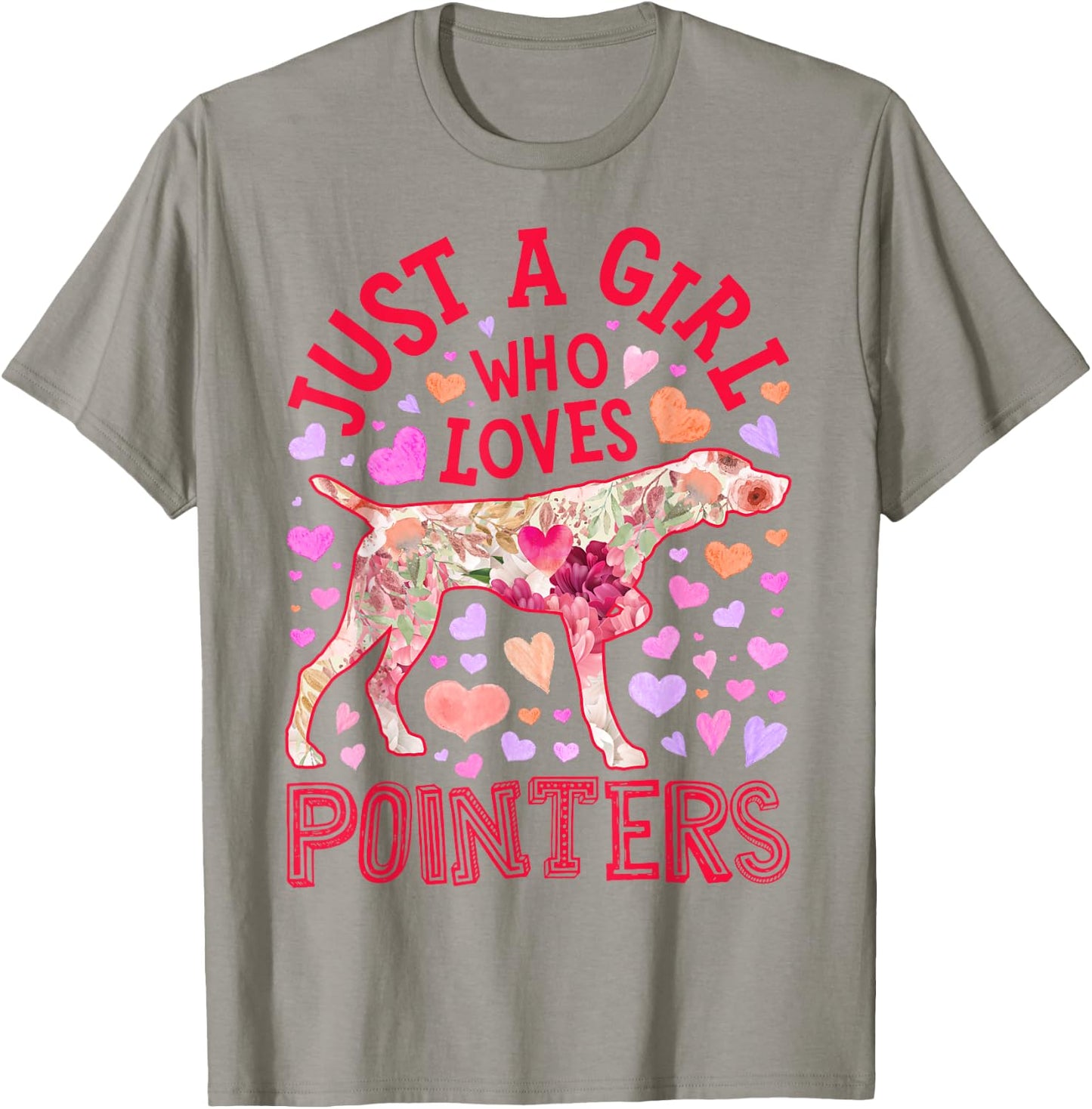 German Shorthaired Pointer Just A Girl Who Loves Dog Flower T-Shirt - T-Shirt | Sand