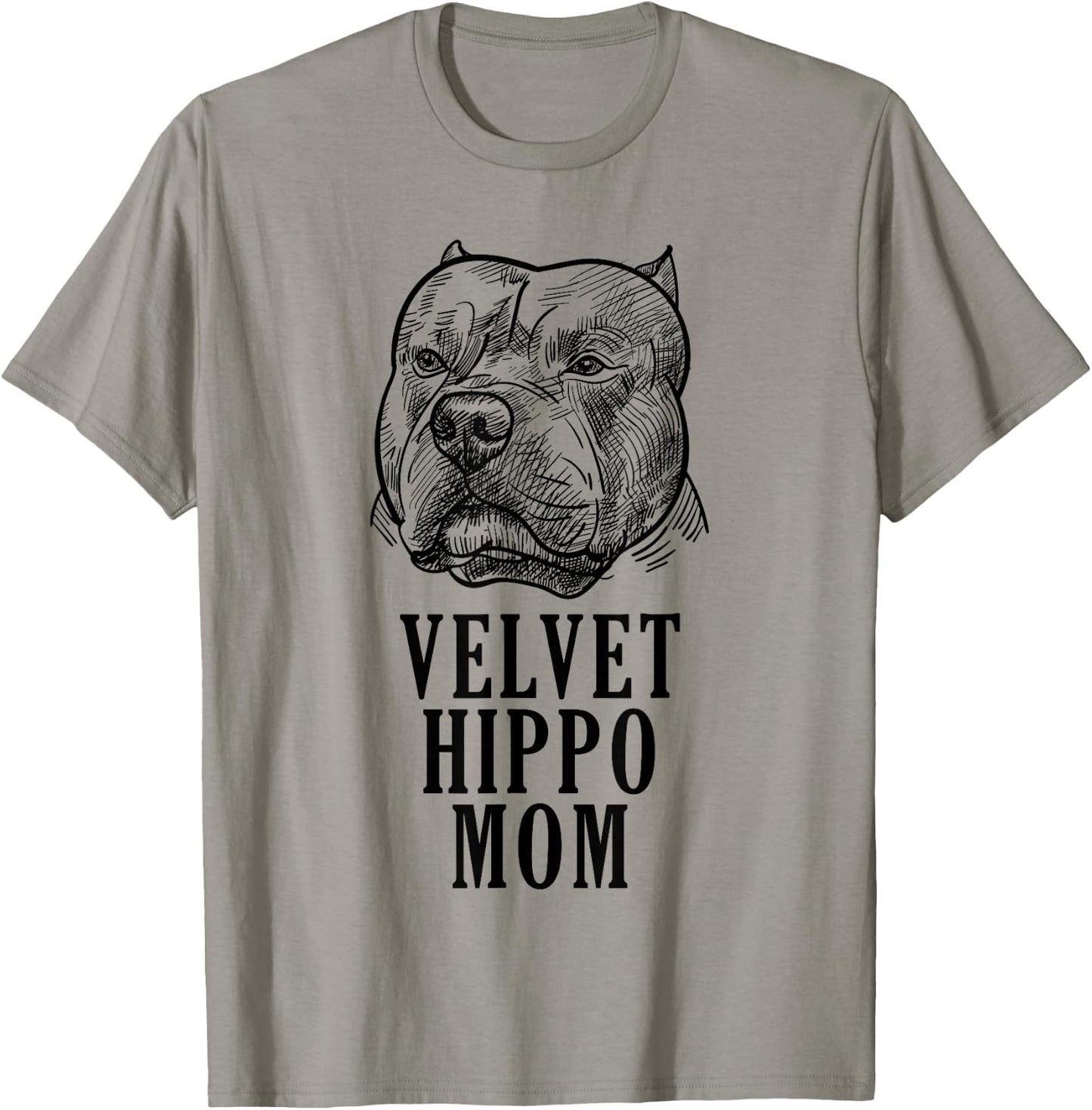 Velvet Hippo Mom Pitbull Dog Owner American Bully Pitbull T-Shirt - T-Shirt | Sand