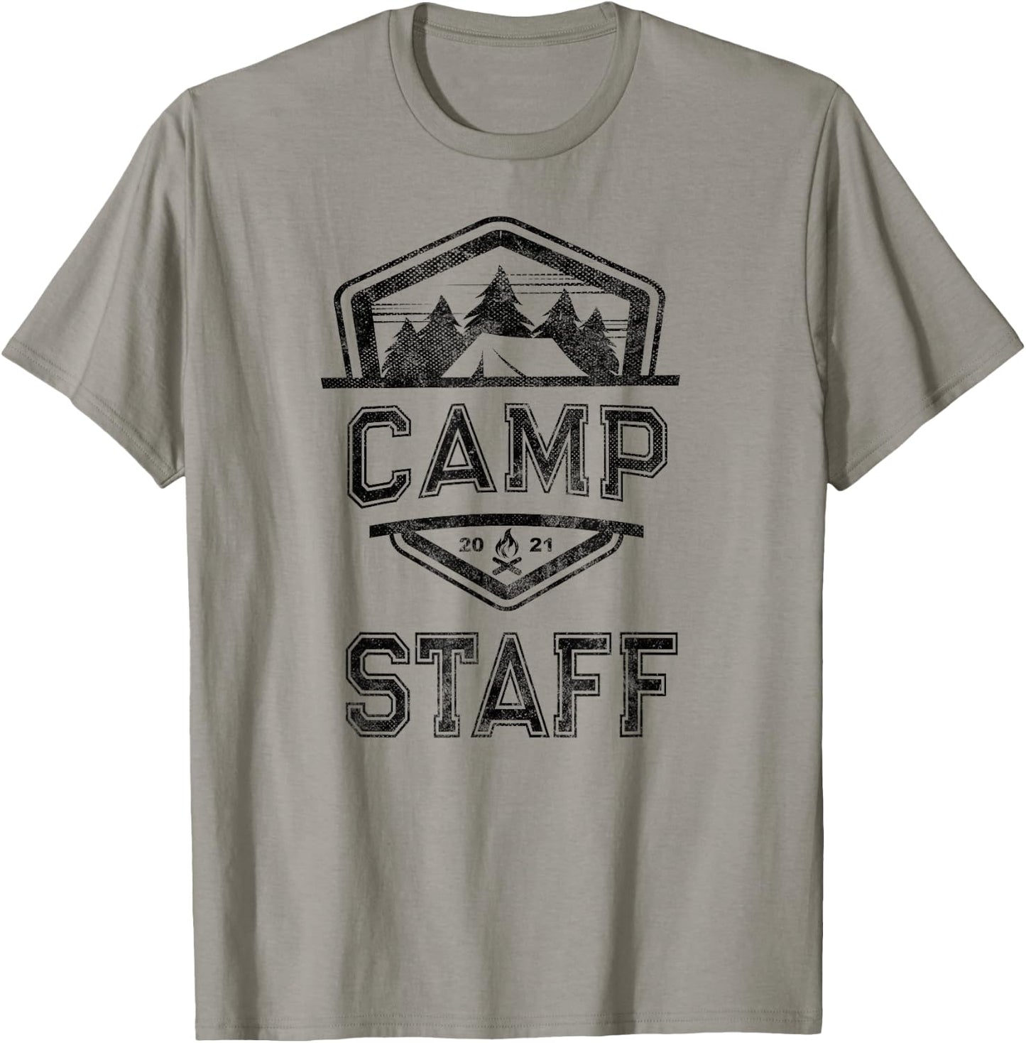 Vintage CAMP STAFF Campground Crew Counselor Nurse Host Team T-Shirt - T-Shirt | Sand