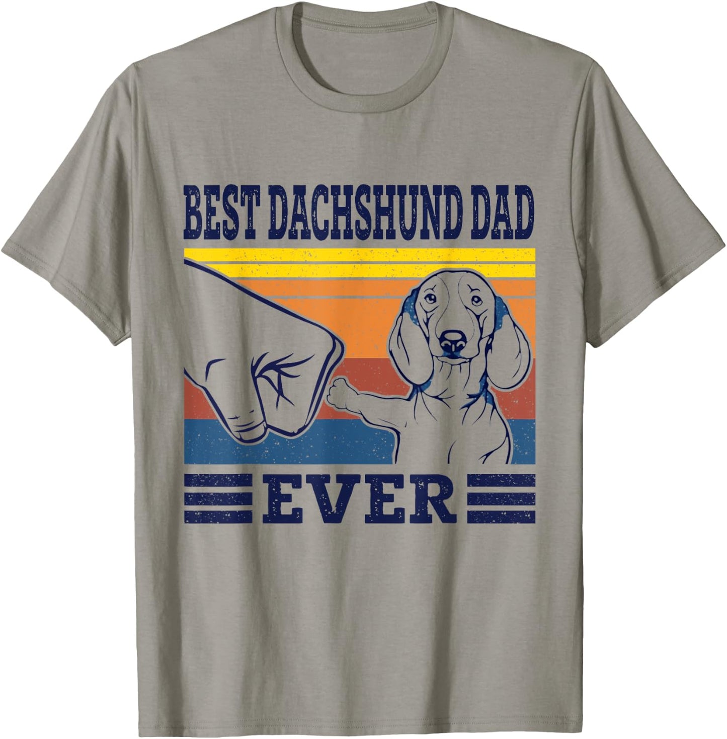 Best Dachshund Dad Ever Dog Vintage Animal Lovers Gifts T-Shirt - T-Shirt | Sand