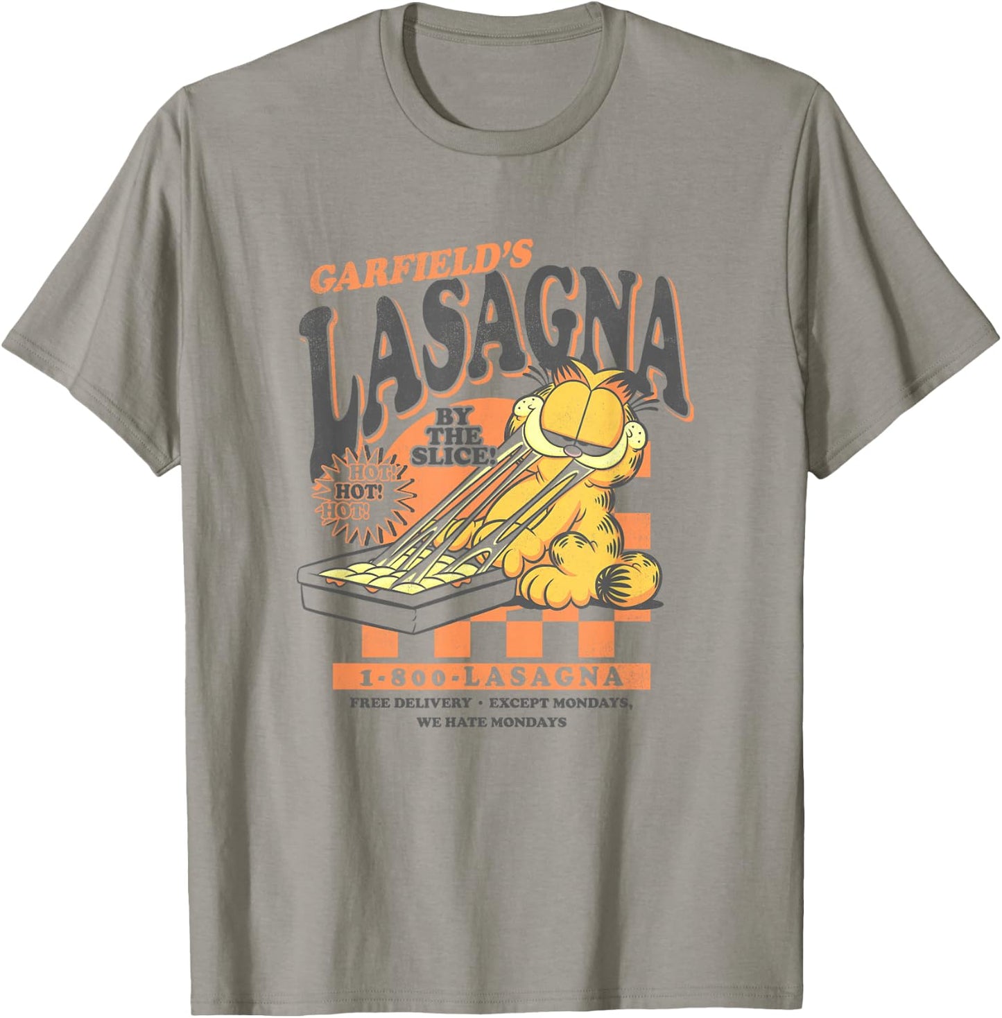 Garfield Vintage by The Slice Garfield's Lasagna Poster T-Shirt - T-Shirt | Sand