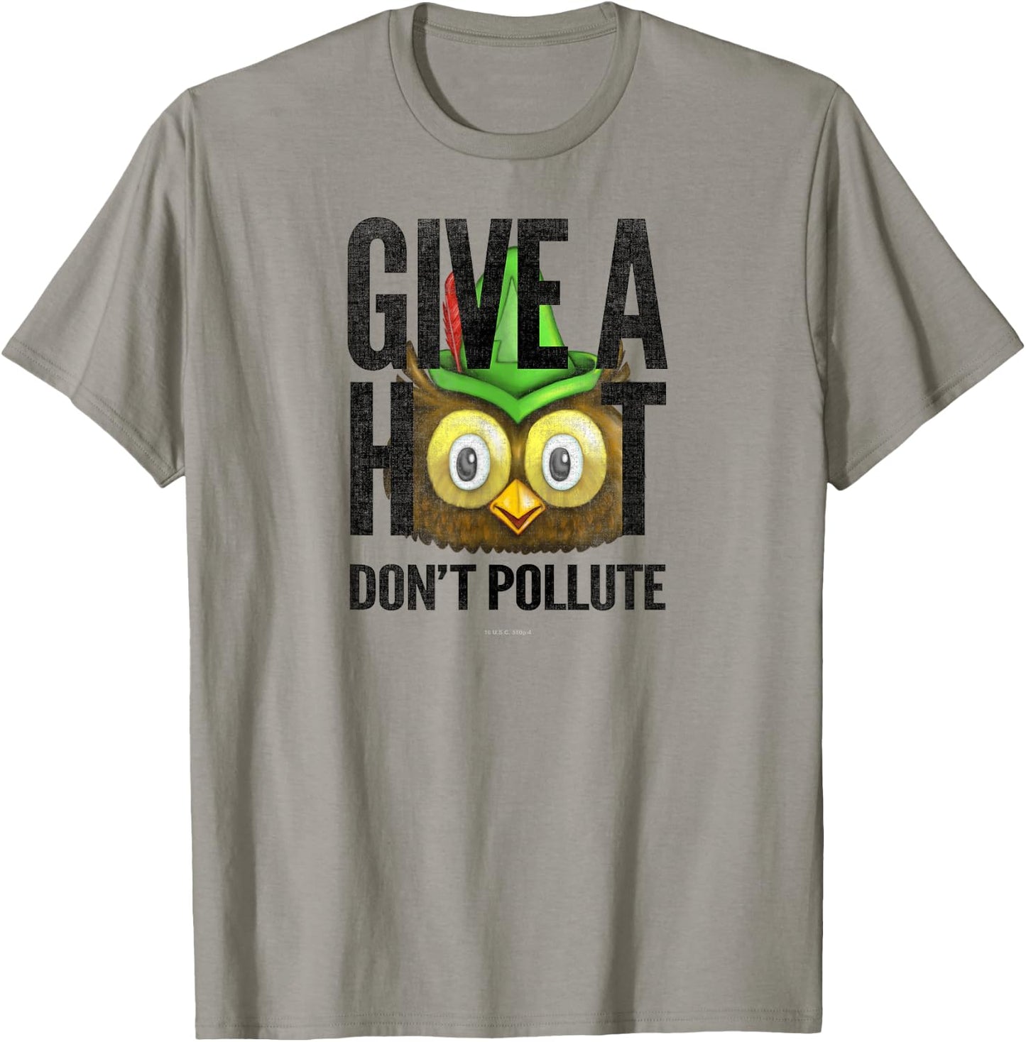 Woodsy Owl Give a Hoot Don't Pollute Distressed Vintage T-Shirt - T-Shirt | Sand