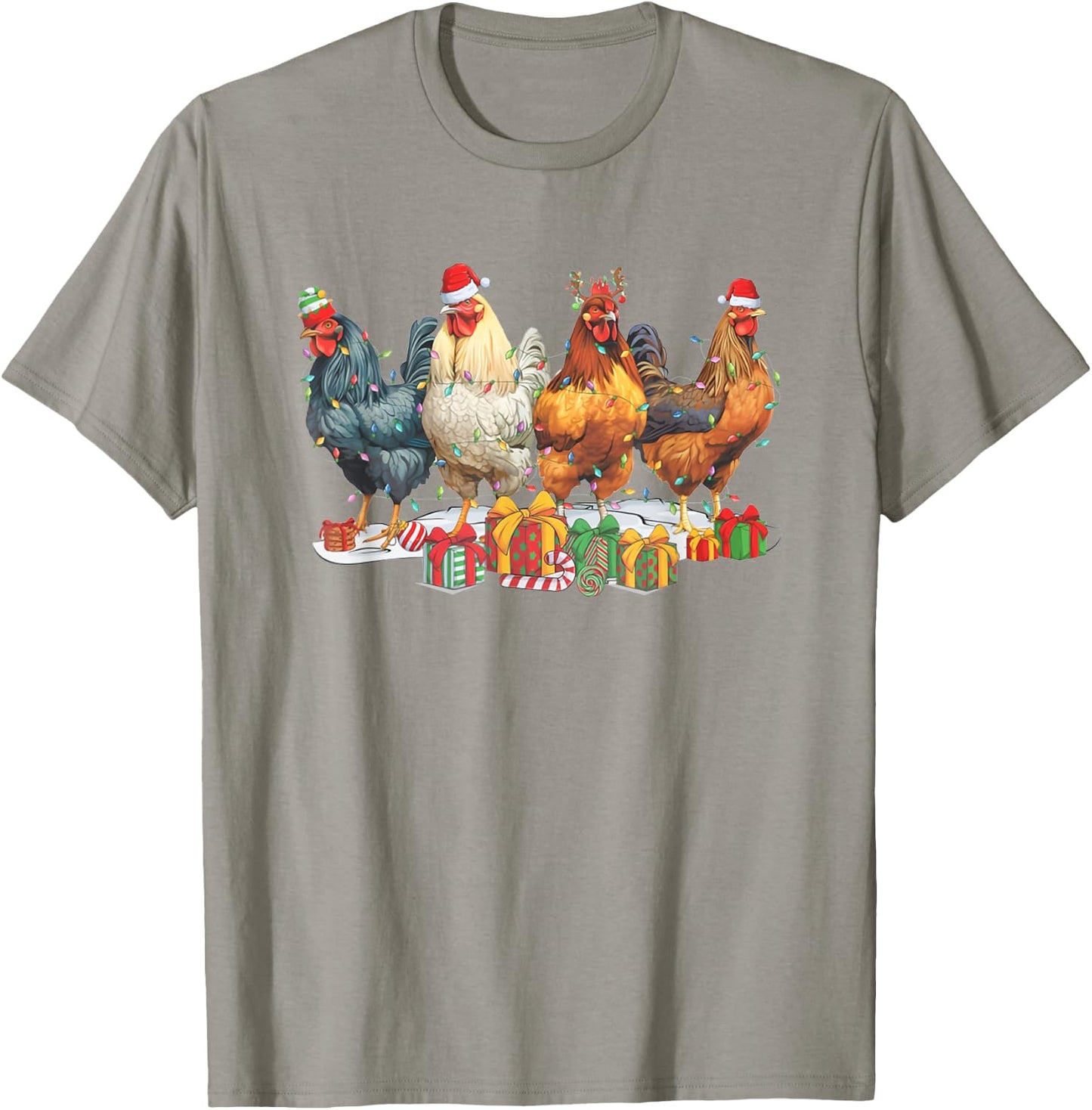 Retro Vintage Christmas Chickens Xmas Farm Holiday Women T-Shirt - T-Shirt | Sand