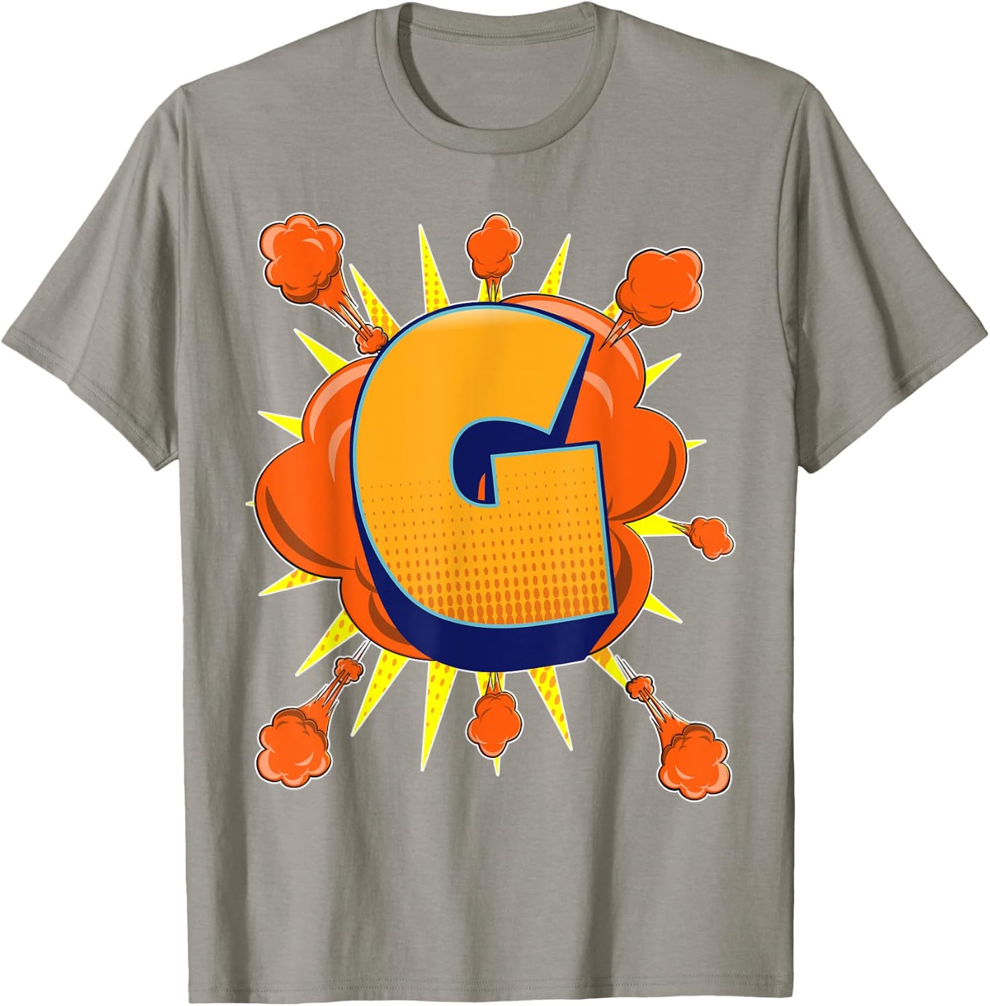 Letter G Initial Comic Book Vintage Matching Family Fun Gift T-Shirt - T-Shirt | Sand