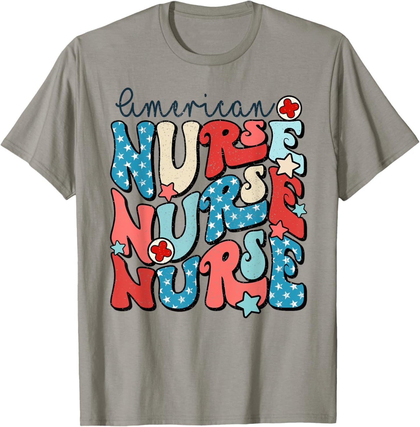 American Nurse 4th Of July Patriotic Nurse Memorial Day T-Shirt - T-Shirt | Sand