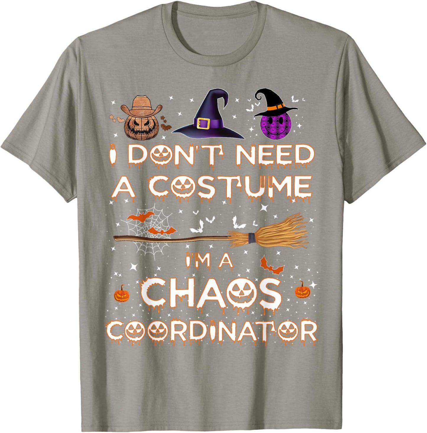 Chaos Coordinator Halloween Costume 2023 Pumpkin T-Shirt - T-Shirt | Sand