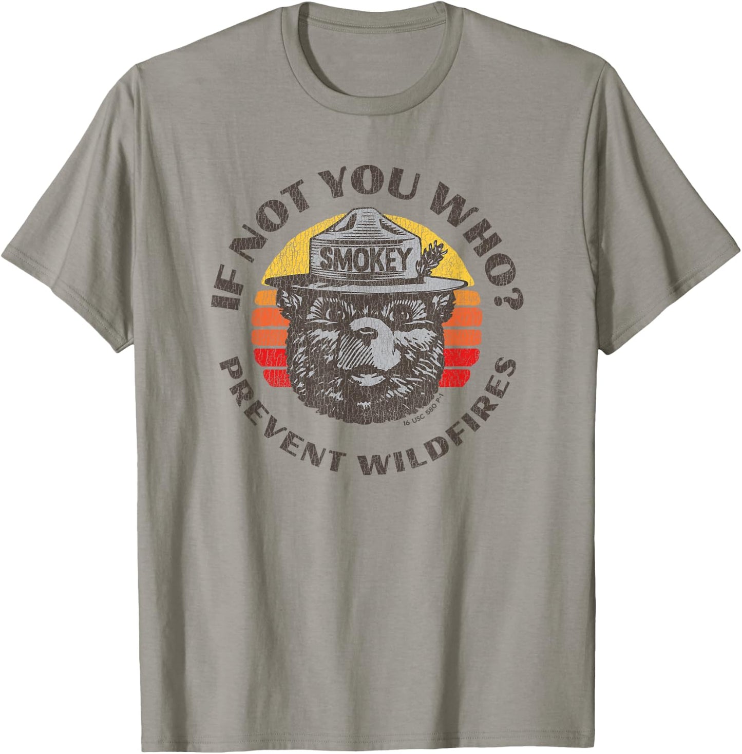 If Not You Who? Vintage Smokey Bear 80s Sunset T-Shirt - T-Shirt | Sand
