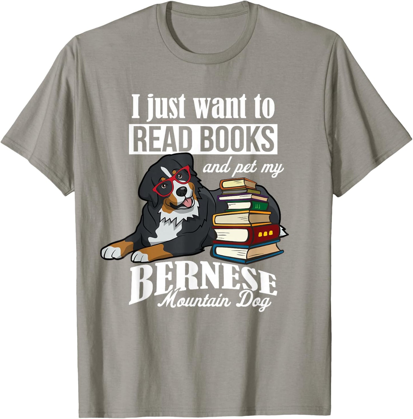 Retro Vintage Read Books Bernese Mountain Dog Lover T-Shirt - T-Shirt | Sand