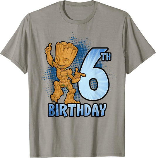Marvel Guardians of The Galaxy Baby Groot 6th Birthday T-Shirt - T-Shirt | Sand