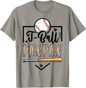 T-Ball Pawpaw Leopard Funny Ball Game Day T-Shirt - T-Shirt | Sand